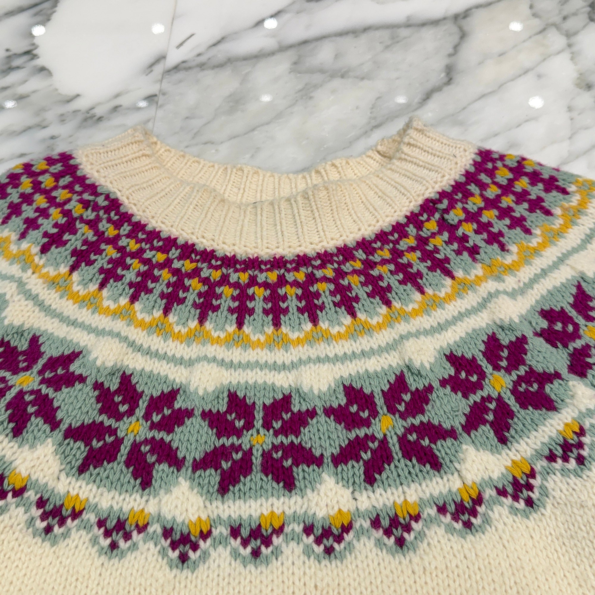CHANEL 2021SS COCO NEIGE Nordic Wool Sweater P59806K07806 Size 44 シャネル ココネージュ ノルディック ウール セーター サイズ44