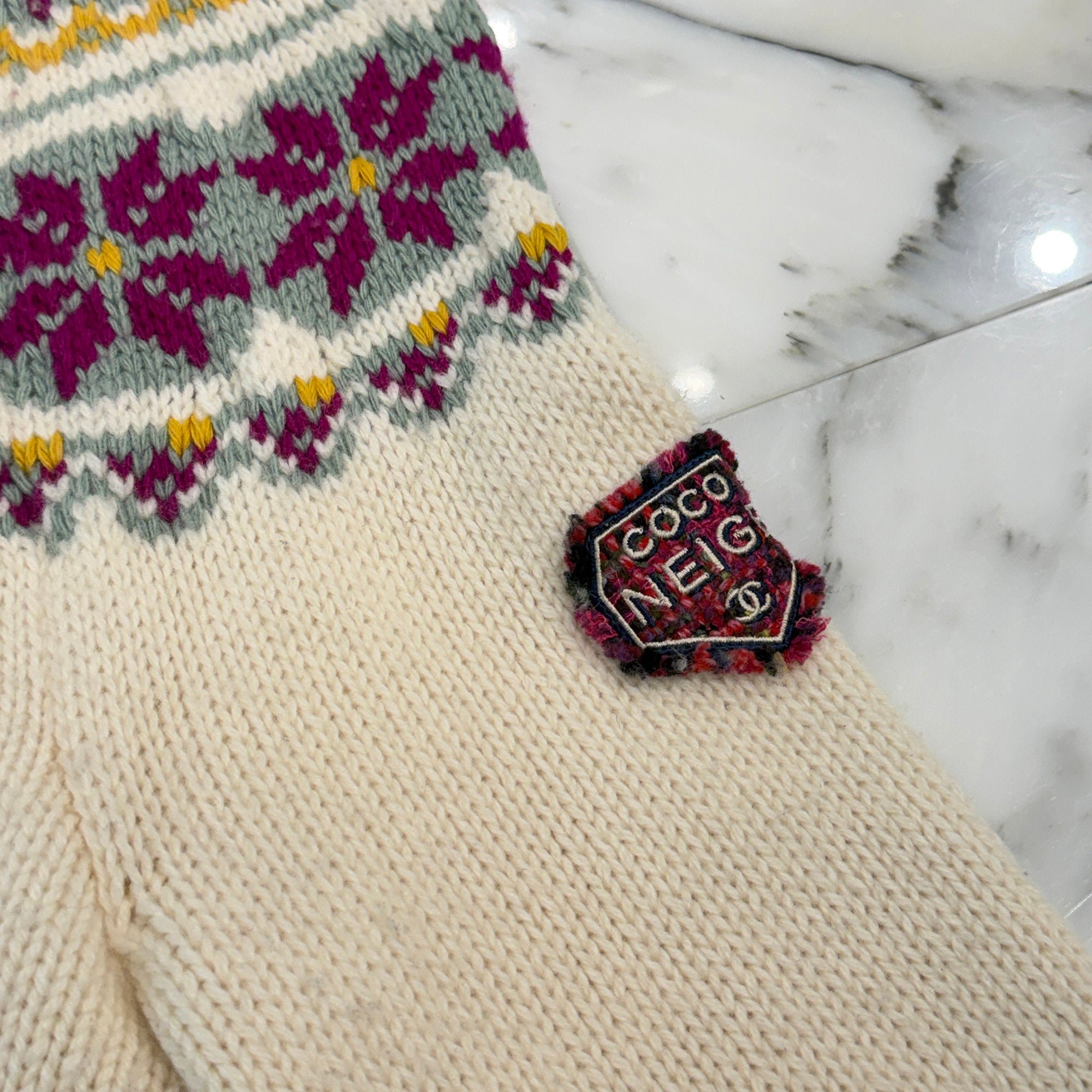 CHANEL 2021SS COCO NEIGE Nordic Wool Sweater P59806K07806 Size 44 シャネル ココネージュ ノルディック ウール セーター サイズ44
