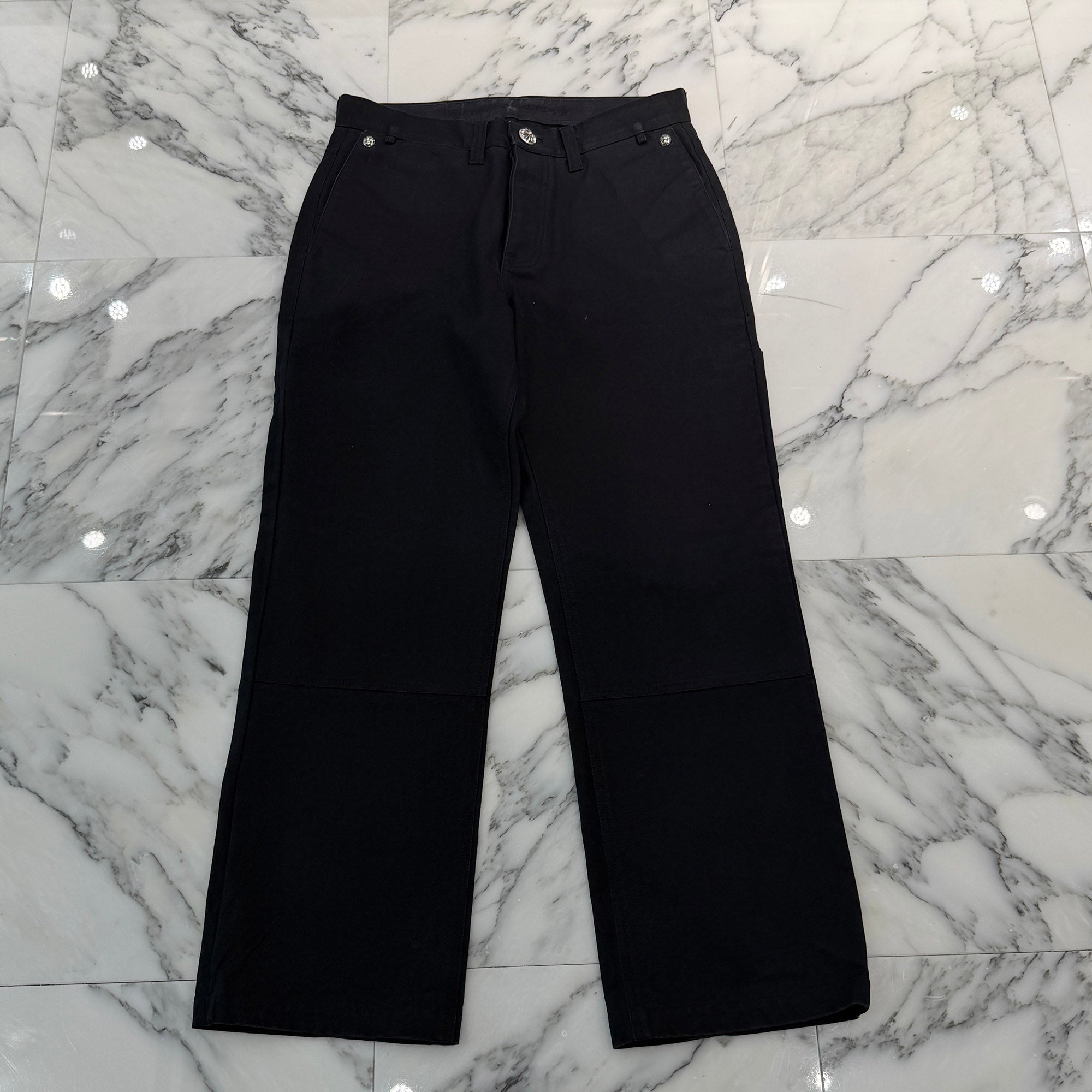 CHROME HEARTS Cemetery Cross Leather Patch Cotton Cargo Pants Size 32 クロムハーツ セメタリークロス レザーパッチコットンカーゴパンツ サイズ32