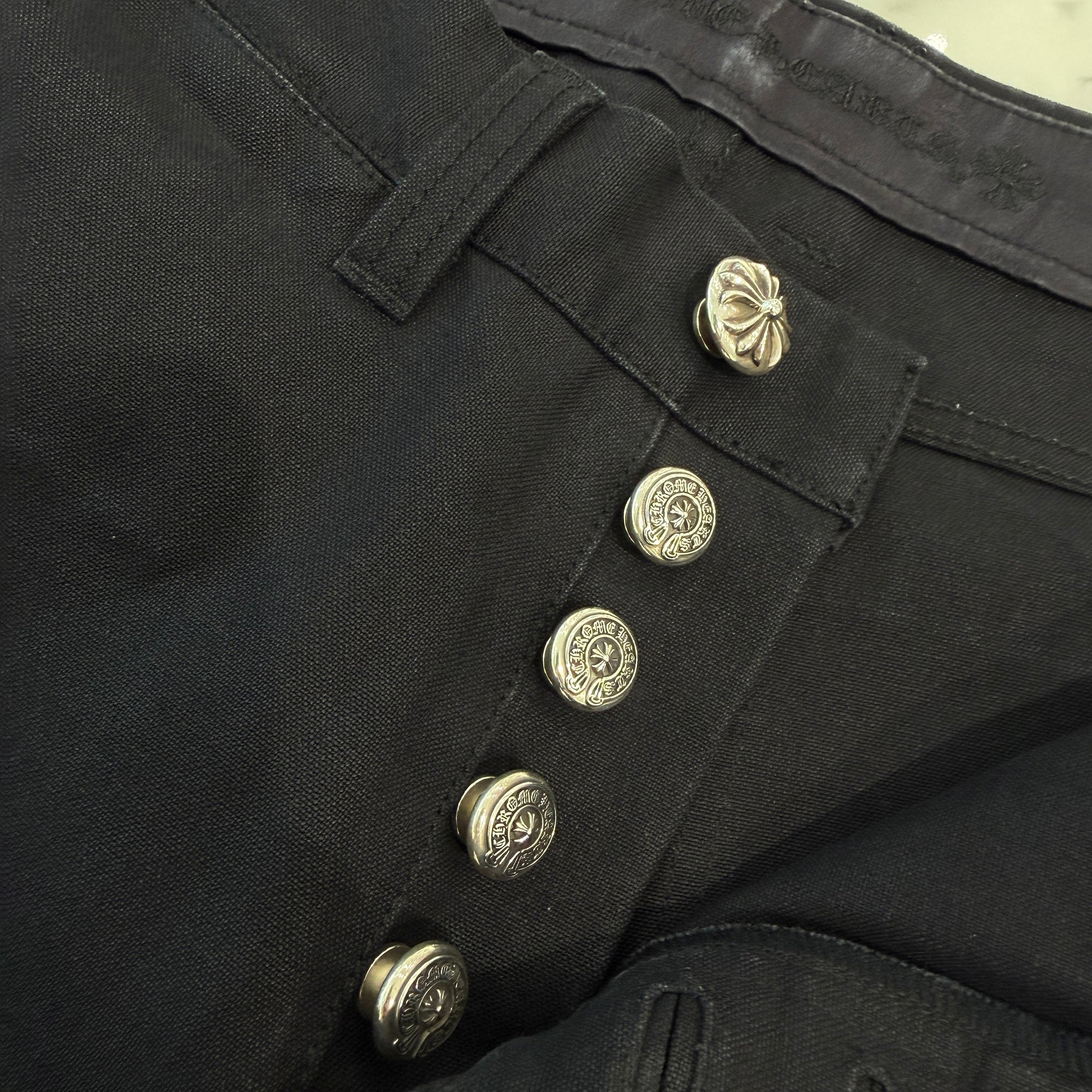 CHROME HEARTS Cemetery Cross Leather Patch Cotton Cargo Pants Size 32 クロムハーツ セメタリークロス レザーパッチコットンカーゴパンツ サイズ32