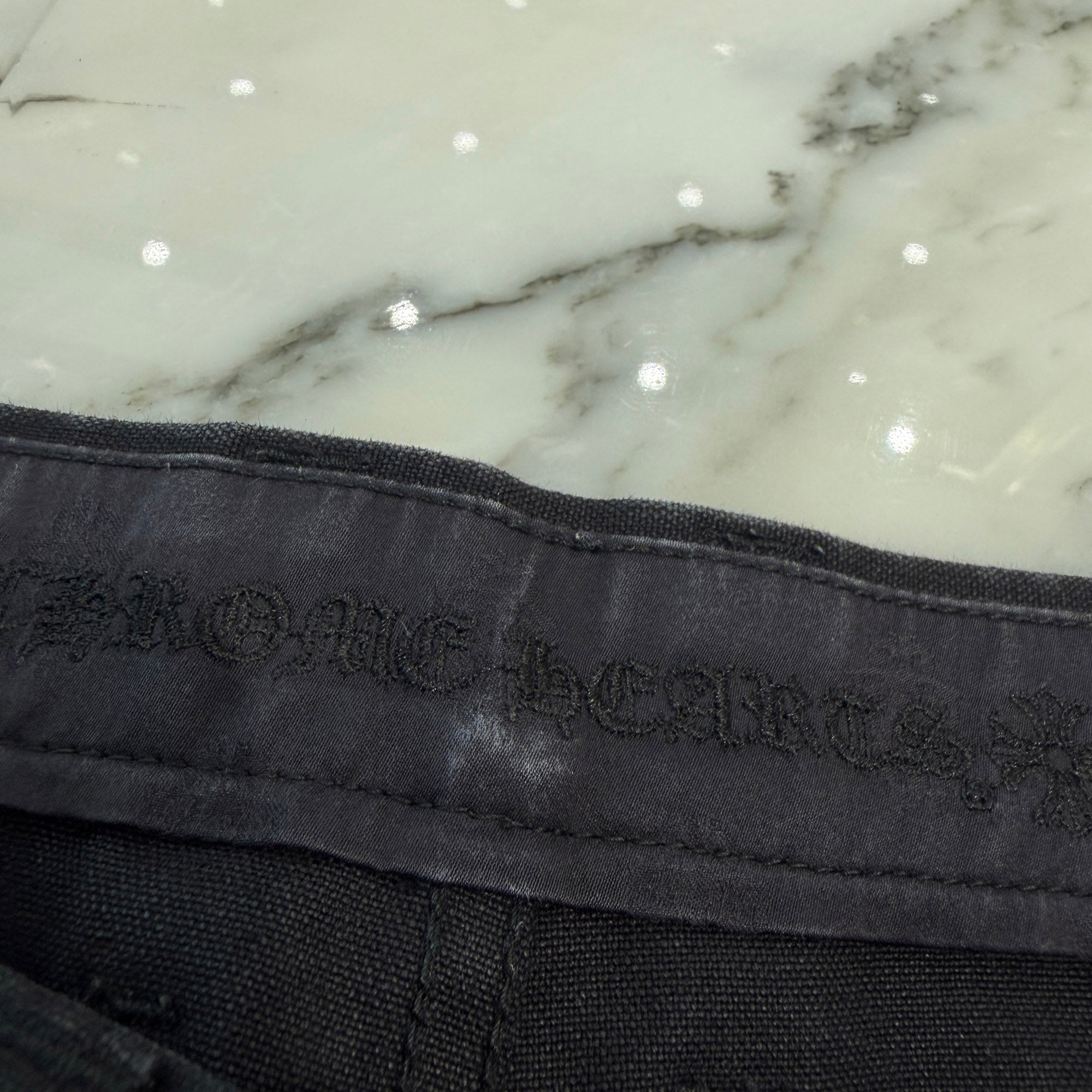 CHROME HEARTS Cemetery Cross Leather Patch Cotton Cargo Pants Size 32 クロムハーツ セメタリークロス レザーパッチコットンカーゴパンツ サイズ32
