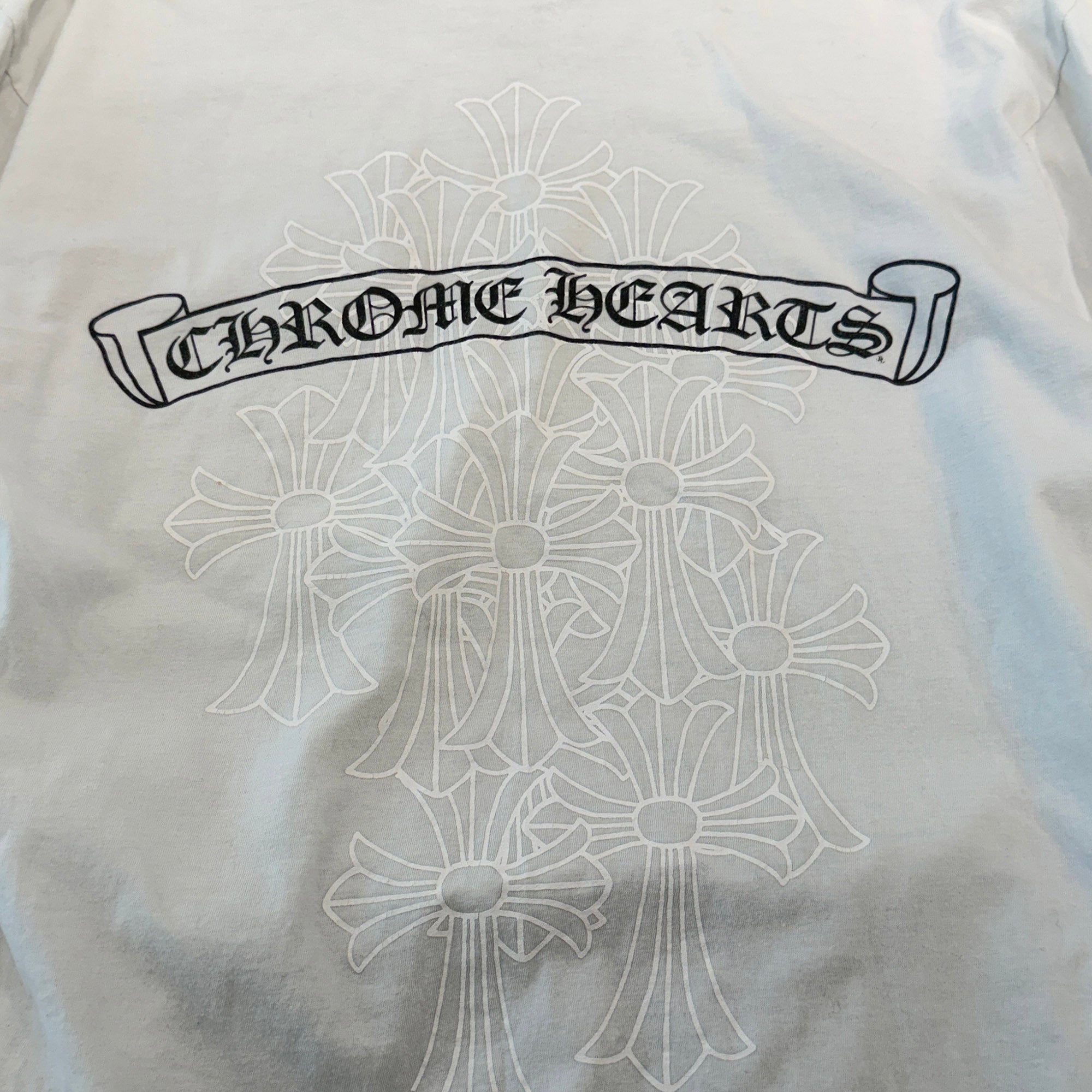 CHROME HEARTS Back Cemetery Cross Scroll Logo Long Sleeve Tee Size M クロムハーツ バック セメタリークロス スクロールロゴ ロングスリーブTシャツ サイズM