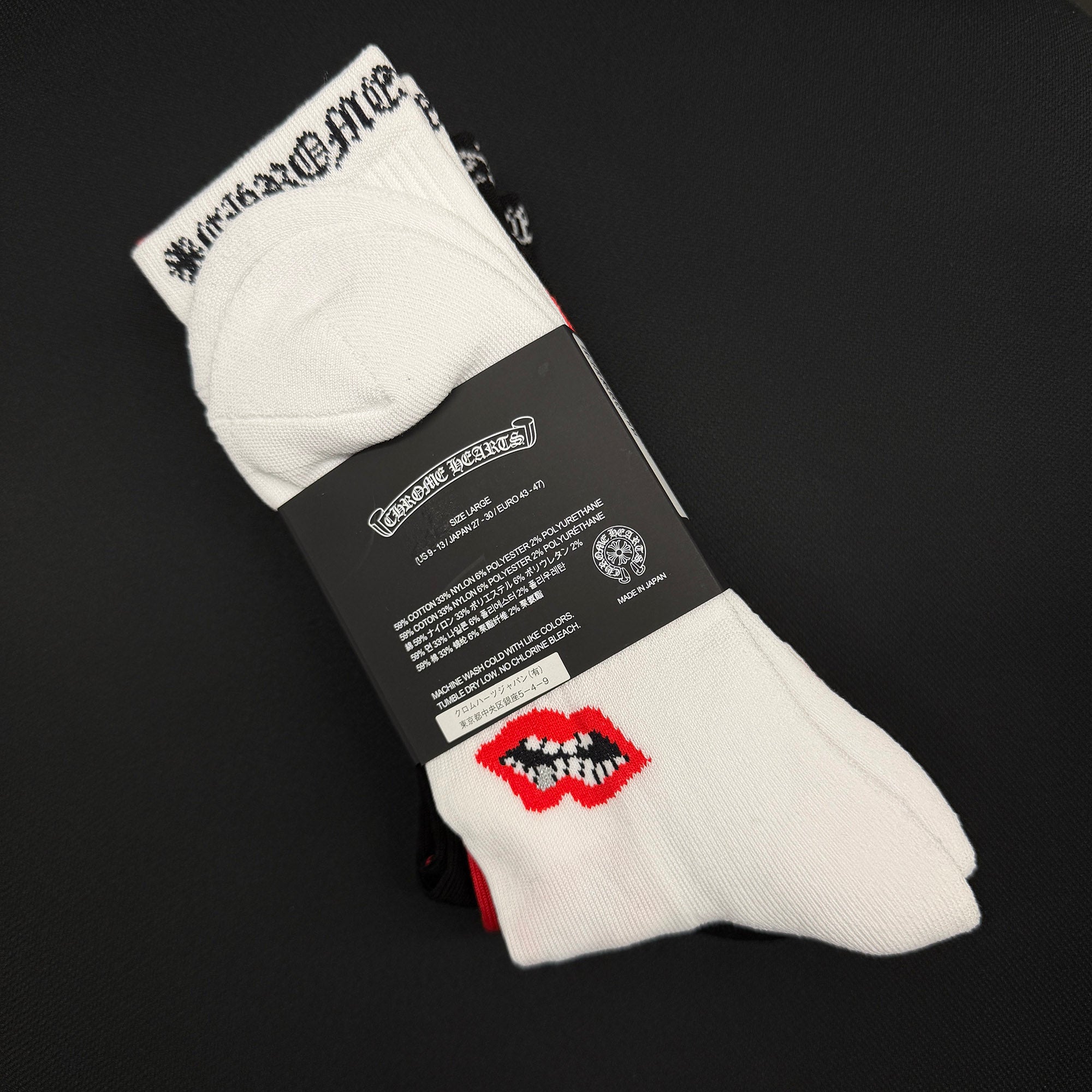 CHROME HEARTS × MATTY BOY Chomper Socks x3 Size L (JP27-30) クロムハーツ × マッティボーイ チョンパー ソックス 靴下 サイズL (JP27-30)