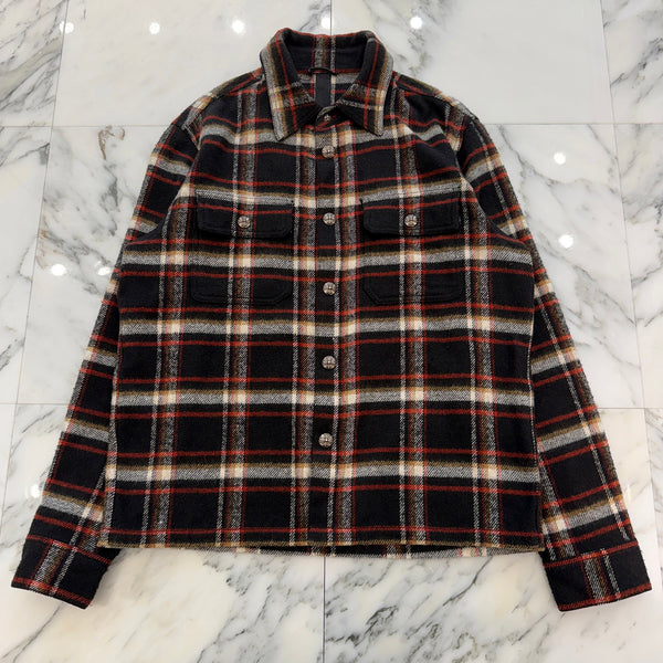 CHROME HEARTS Y NOT WORK DOG Flannel Check Shirt Size M クロムハーツ ワイノット ワークドッグ フランネル チェック シャツ サイズM
