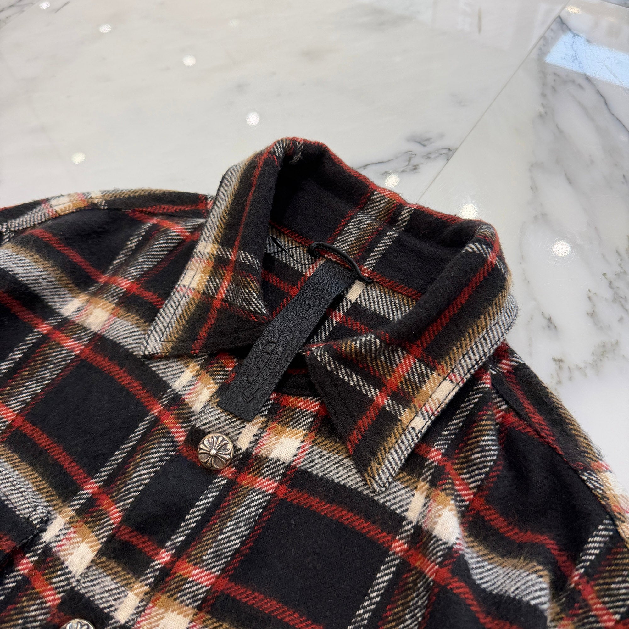 CHROME HEARTS Y NOT WORK DOG Flannel Check Shirt Size M クロムハーツ ワイノット ワークドッグ フランネル チェック シャツ サイズM