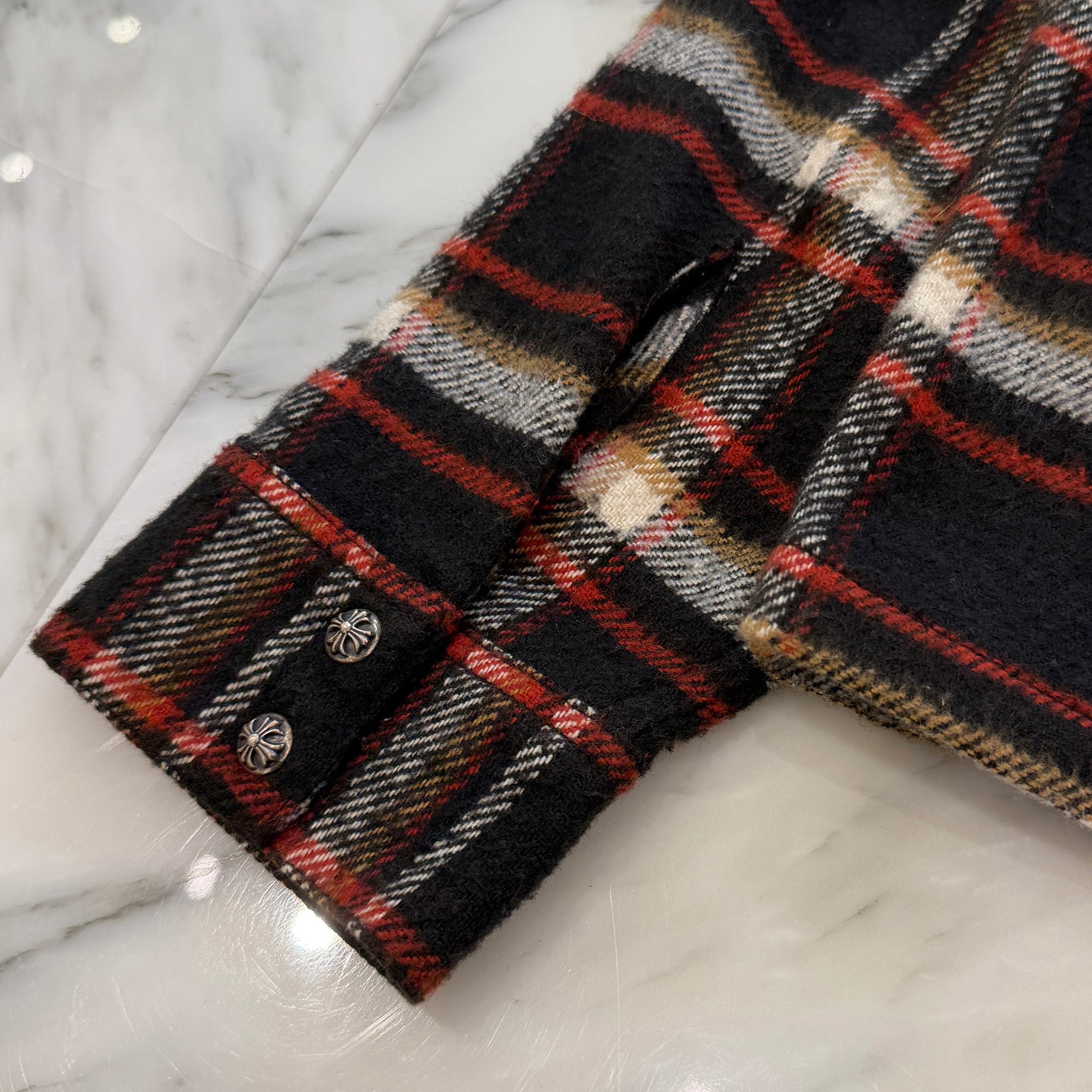 CHROME HEARTS Y NOT WORK DOG Flannel Check Shirt Size M クロムハーツ ワイノット ワークドッグ フランネル チェック シャツ サイズM