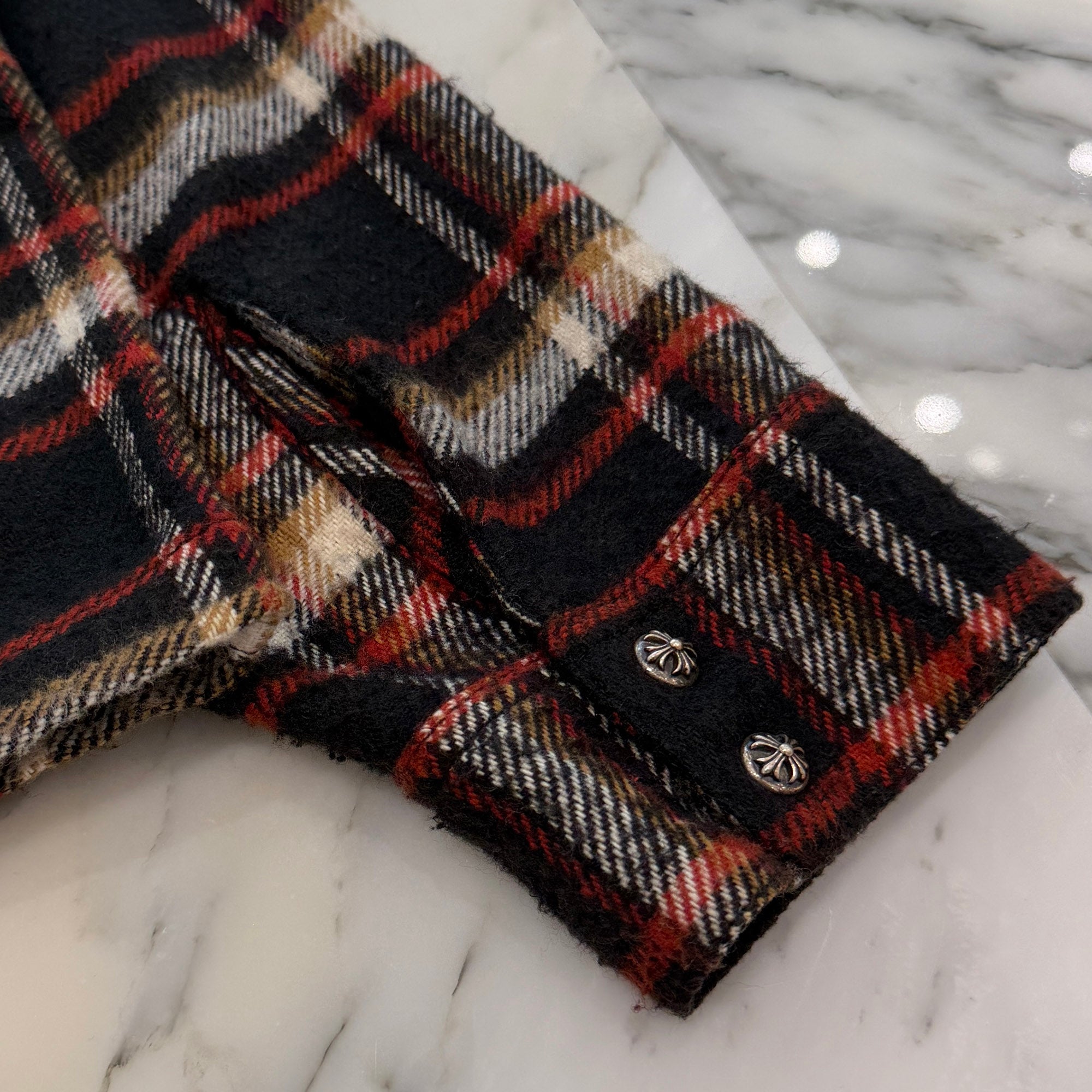 CHROME HEARTS Y NOT WORK DOG Flannel Check Shirt Size M クロムハーツ ワイノット ワークドッグ フランネル チェック シャツ サイズM