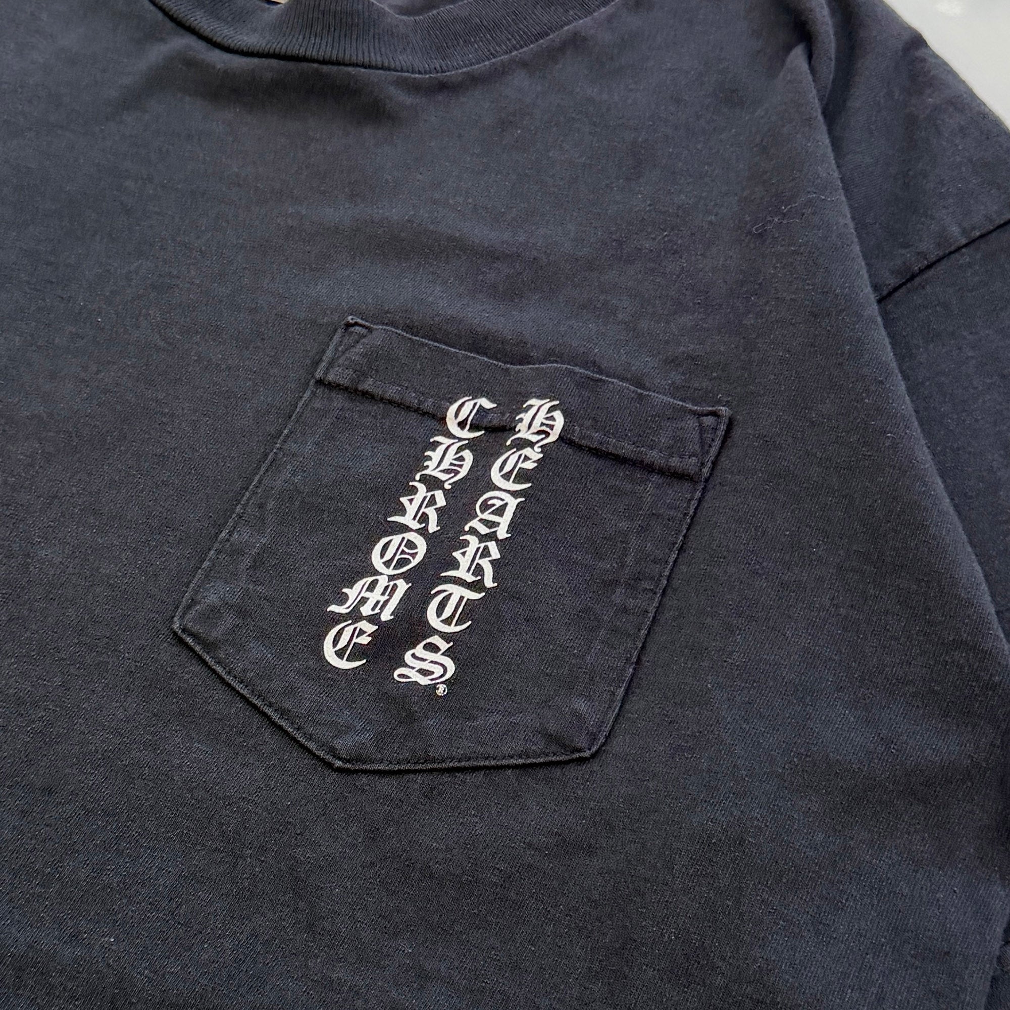 CHROME HEARTS Made In Hollywood Back Floral Cross Vertical Logo Tee Size L クロムハーツ メイド イン ハリウッド バック フローラルクロス ヴァーティカルロゴTシャツ サイズL