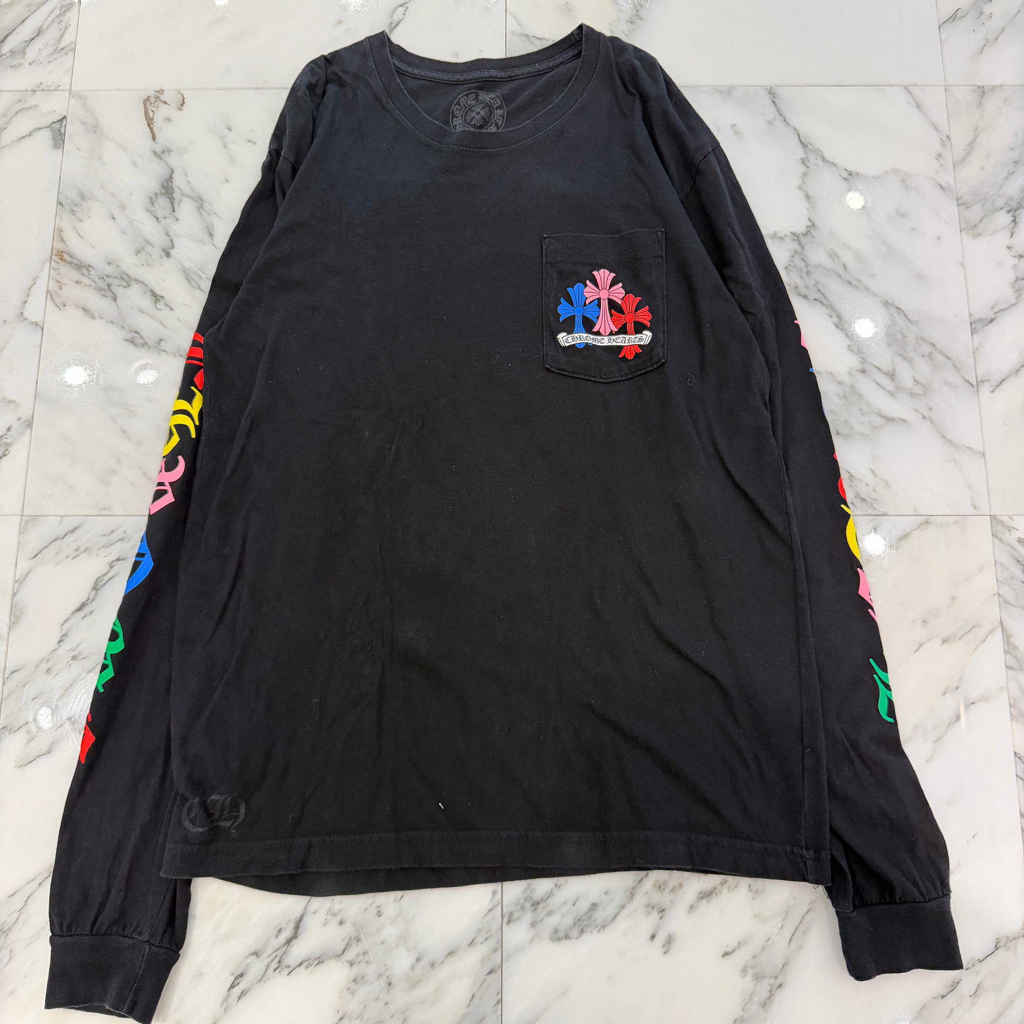 CHROME HEARTS 2021SS MLTCOL CEM CRS Long Sleeve Tee Size L クロムハーツ マルチカラー セメタリークロス ロングスリーブTシャツ サイズL