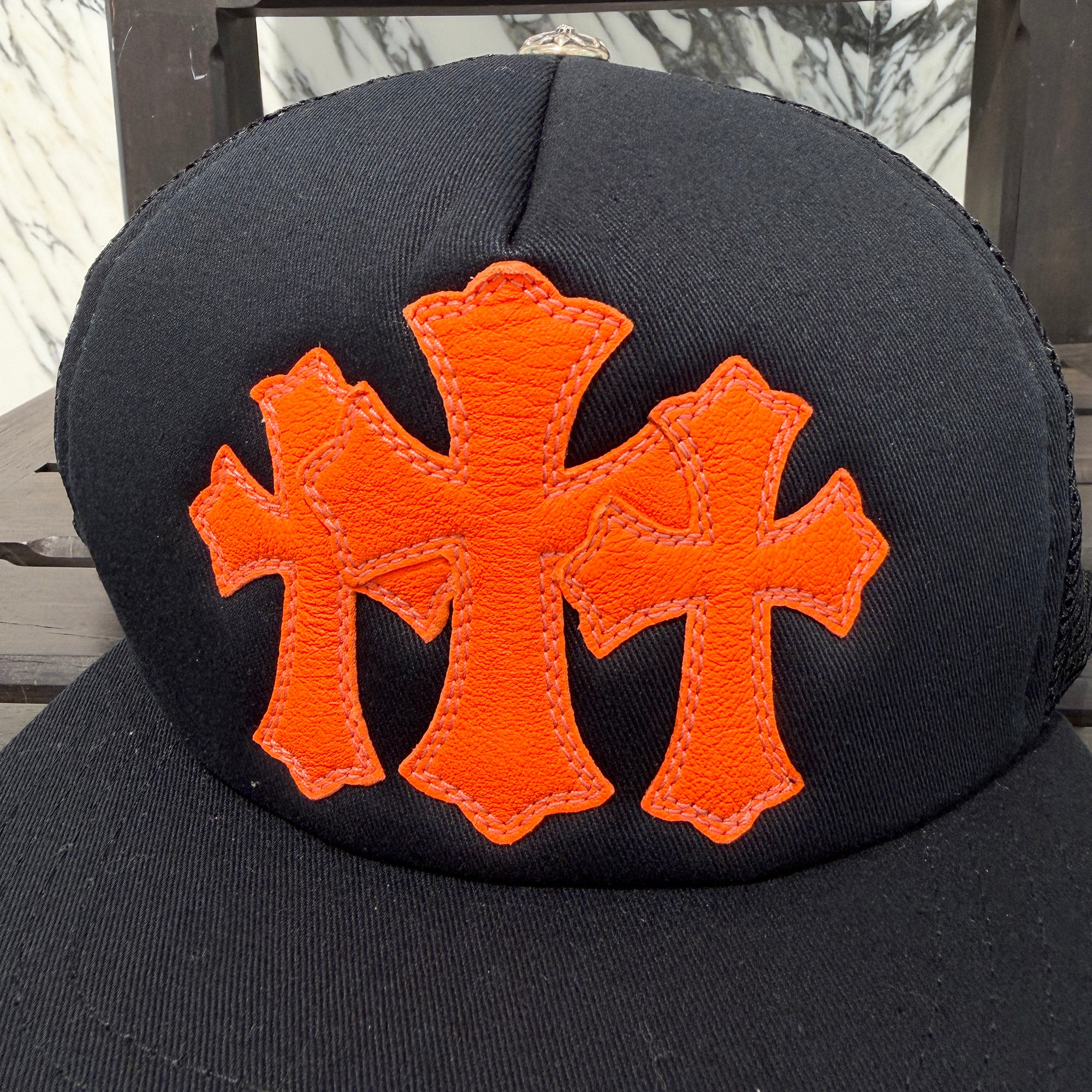 CHROME HEARTS Triple Cross Patch Trucker Cap Size ONE SIZE (51-61) クロムハーツ トリプルクロスパッチ トラッカーキャップ サイズONE SIZE (51-61)