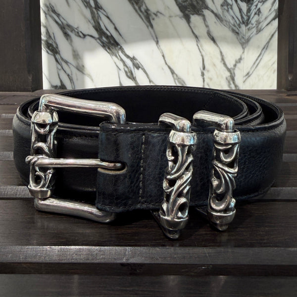 CHROME HEARTS 3PC Roller Leather Belt Size 36 inch クロムハーツ 3PC ローラー レザーベルト サイズ36インチ