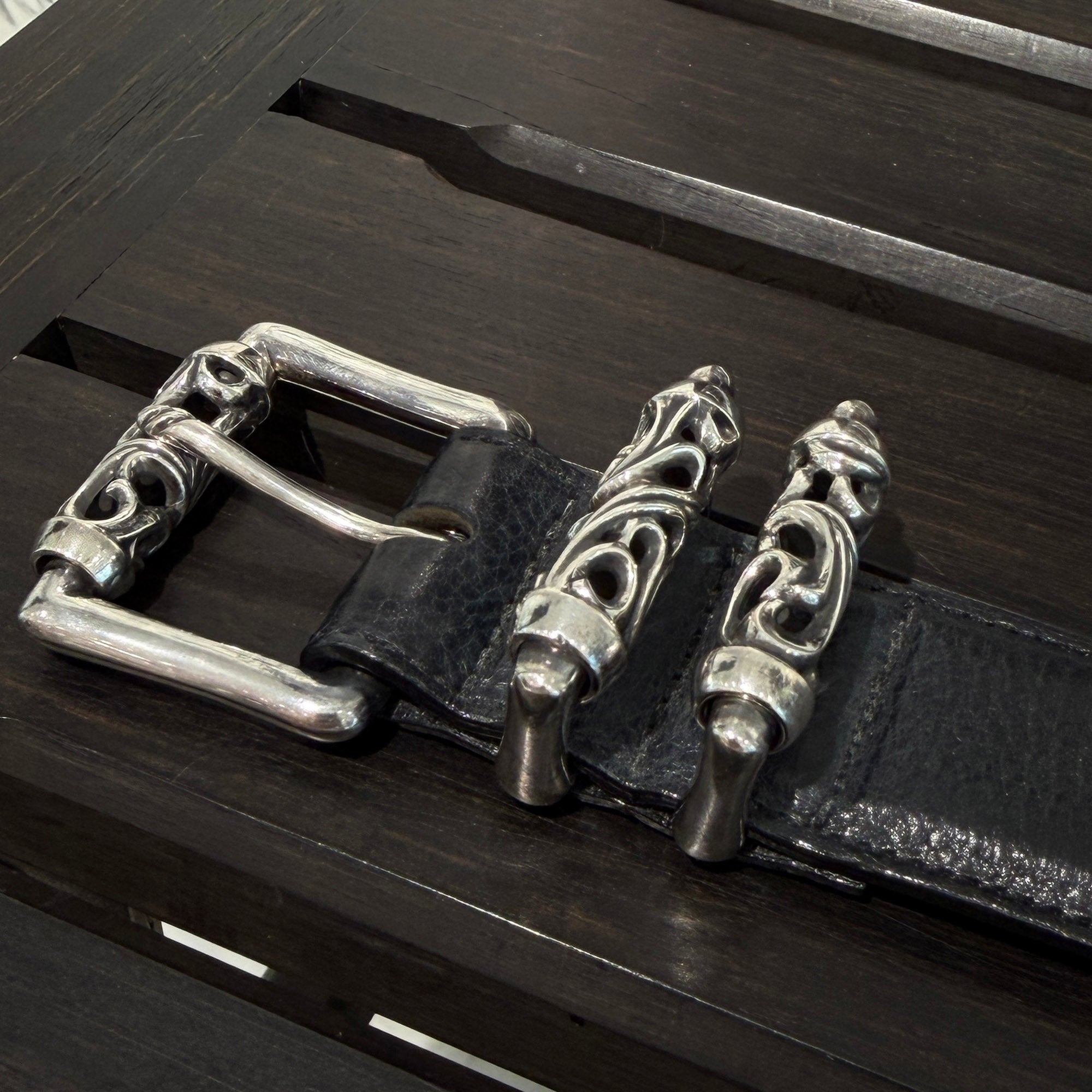 CHROME HEARTS 3PC Roller Leather Belt Size 36 inch クロムハーツ 3PC ローラー レザーベルト サイズ36インチ