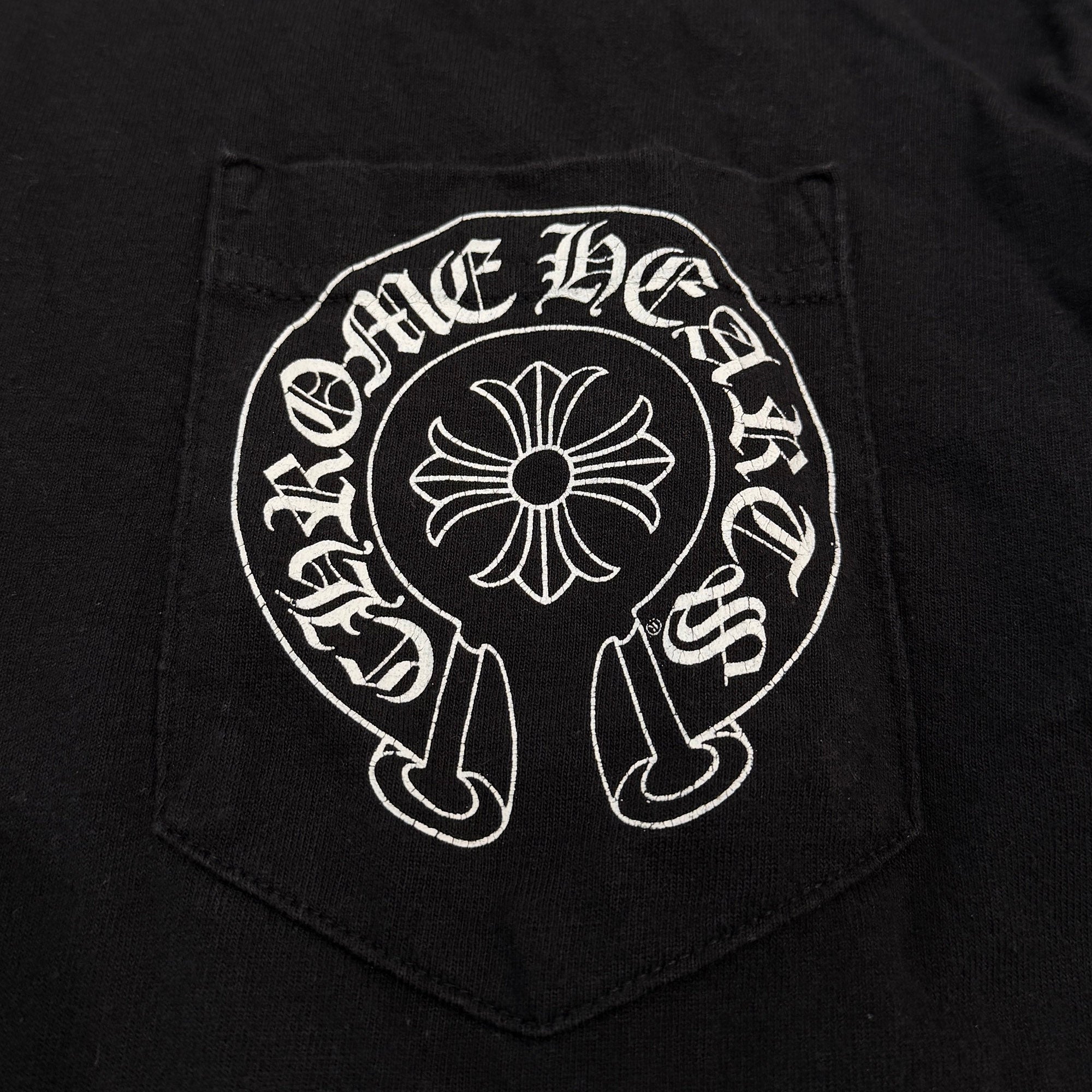 CHROME HEARTS Back Scroll Horseshoe Star Print Tee Size M クロムハーツ バックスクロール ホースシュー スタープリントTシャツ サイズM