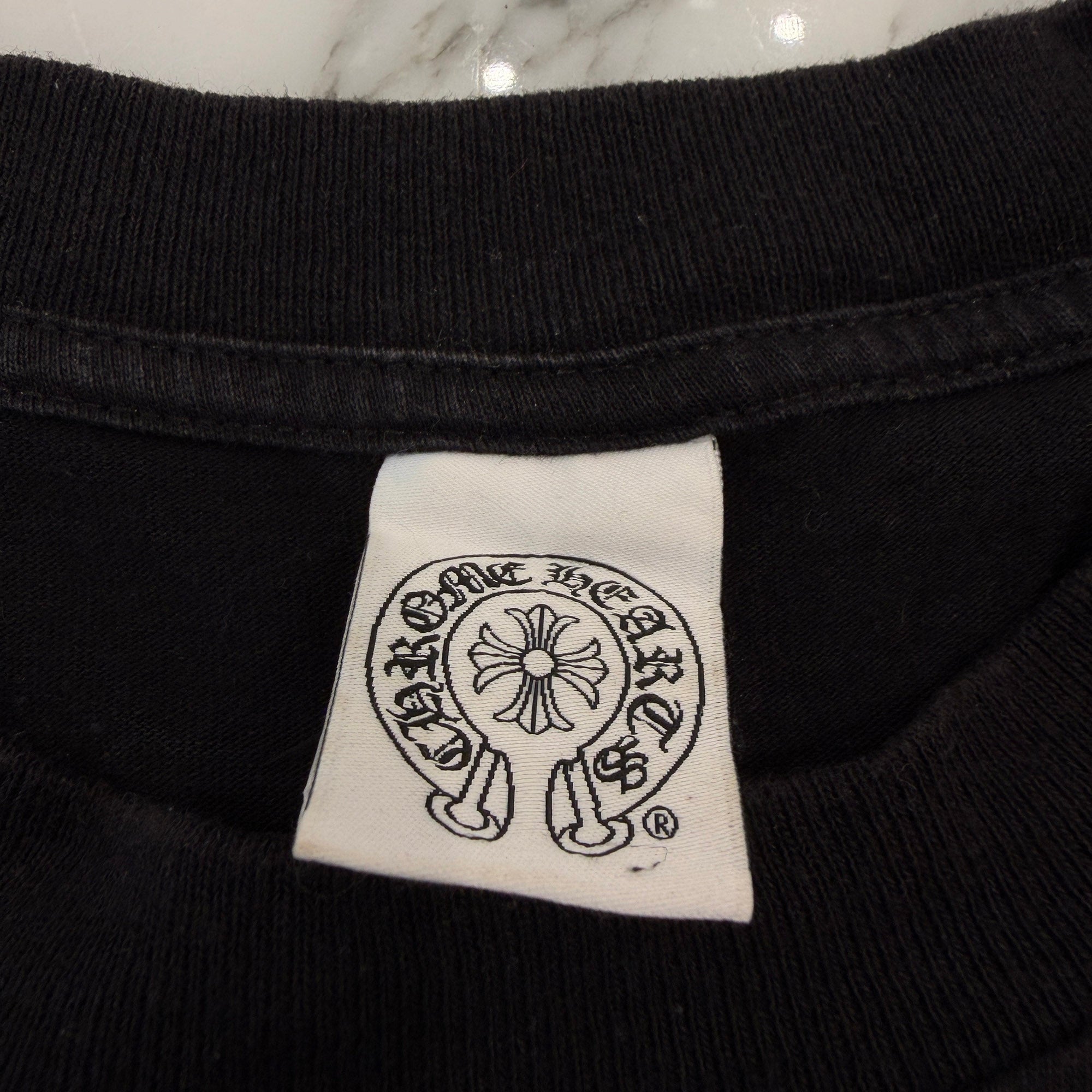 CHROME HEARTS Back Scroll Horseshoe Star Print Tee Size M クロムハーツ バックスクロール ホースシュー スタープリントTシャツ サイズM