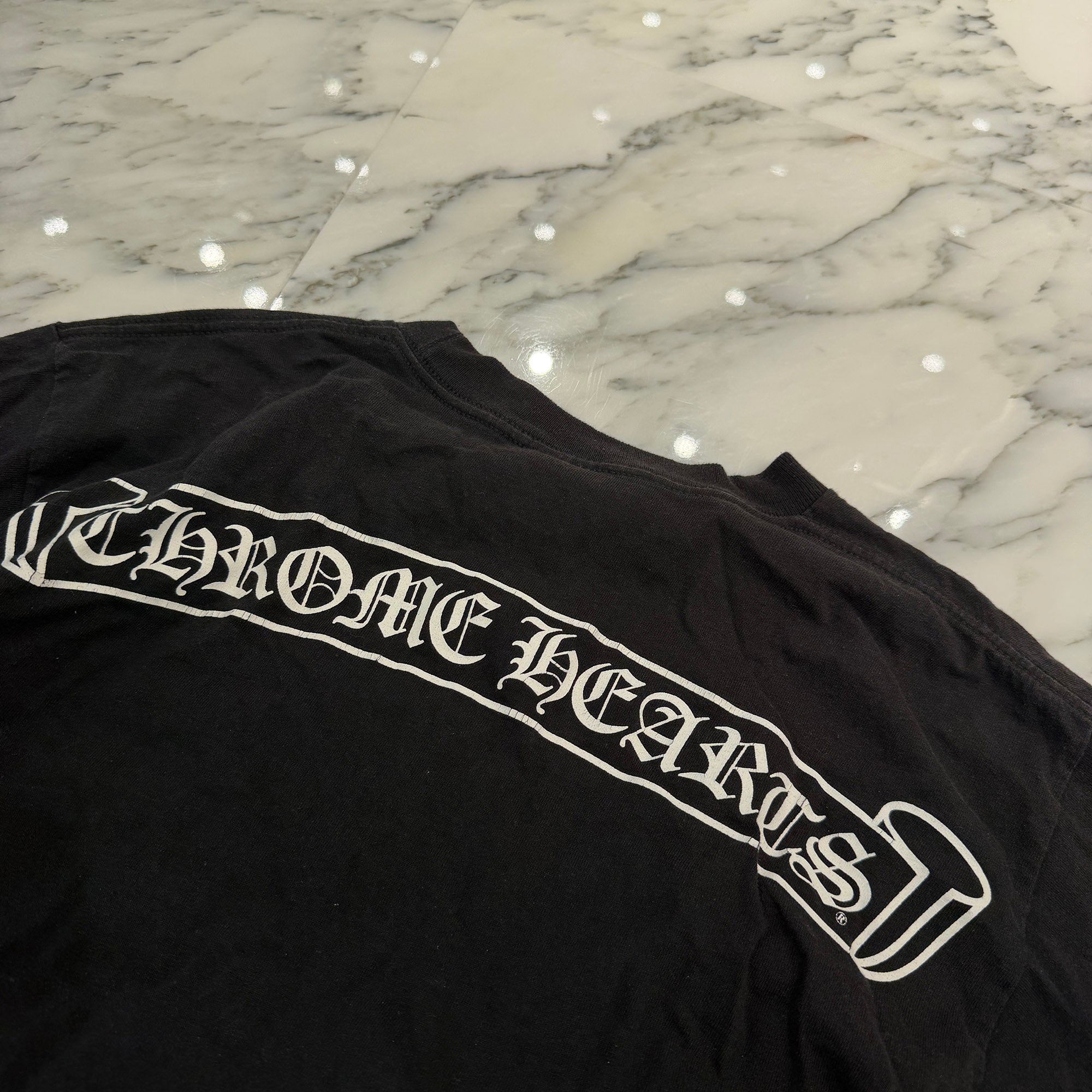 CHROME HEARTS Back Scroll Horseshoe Star Print Tee Size M クロムハーツ バックスクロール ホースシュー スタープリントTシャツ サイズM