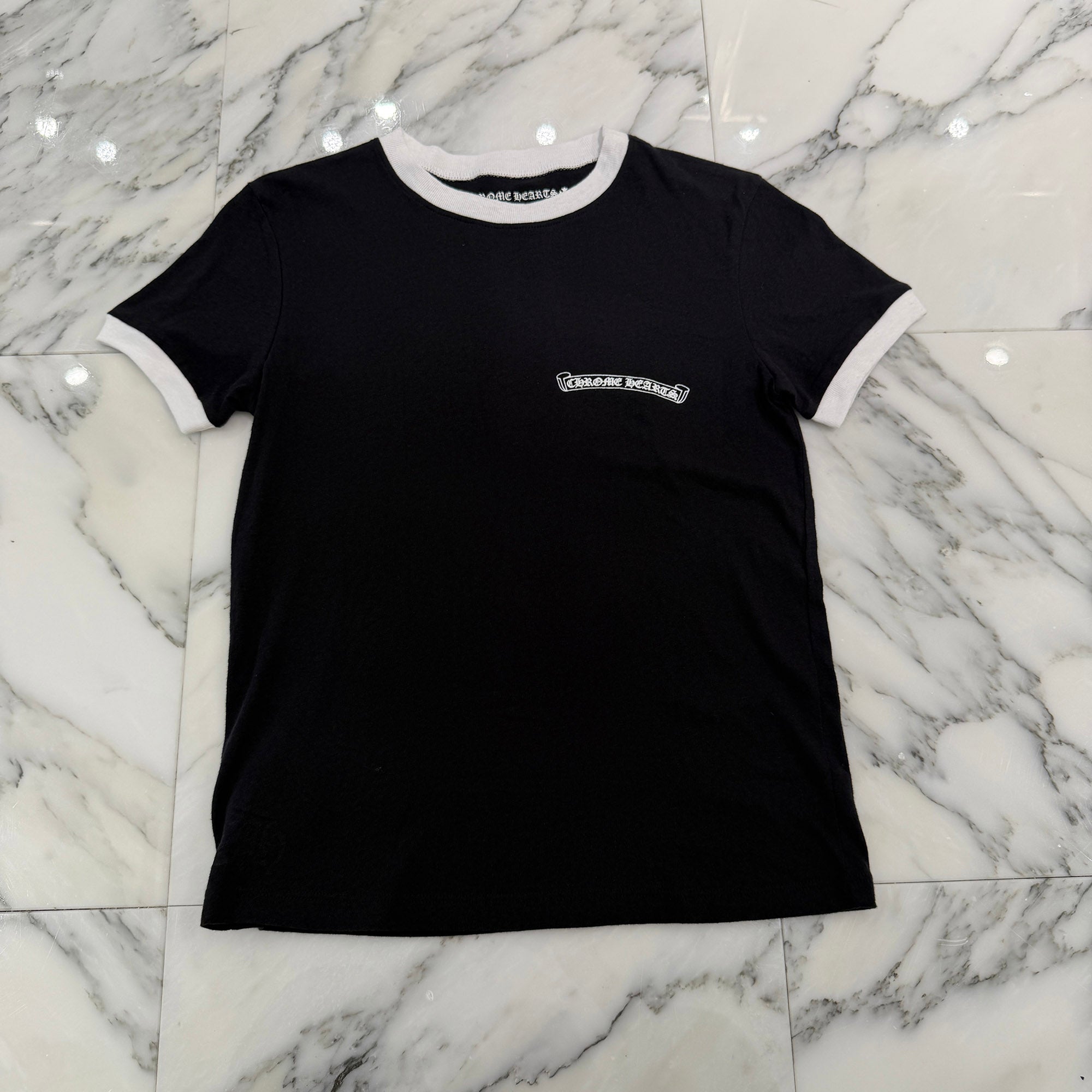 CHROME HEARTS Back Horseshoe Print Ringer Tee Size S クロムハーツ バックホースシュープリント リンガーTシャツ サイズS
