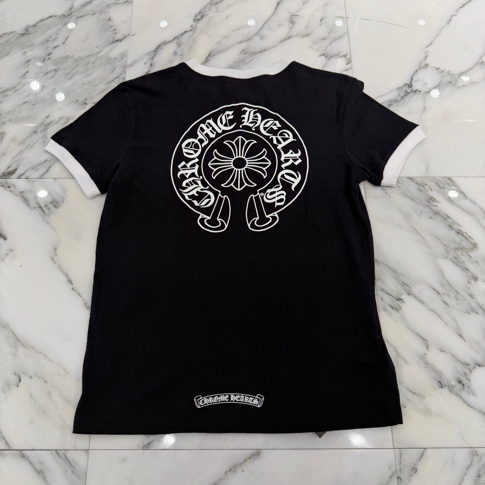 CHROME HEARTS Back Horseshoe Print Ringer Tee Size S クロムハーツ バックホースシュープリント リンガーTシャツ サイズS