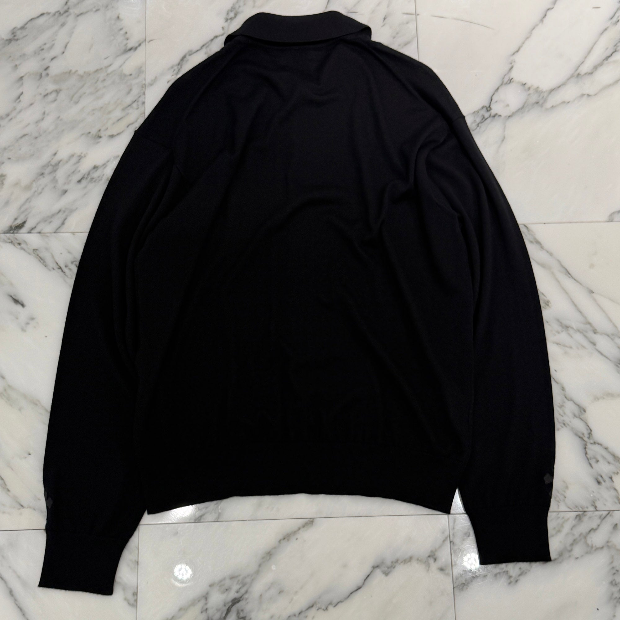 CHROME HEARTS Y NOT Cashmere Cross Leather Patch Silk Knit Cardigan Size M クロムハーツ ワイノット カシミヤ クロスレザーパッチ シルク ニットカーディガン サイズM