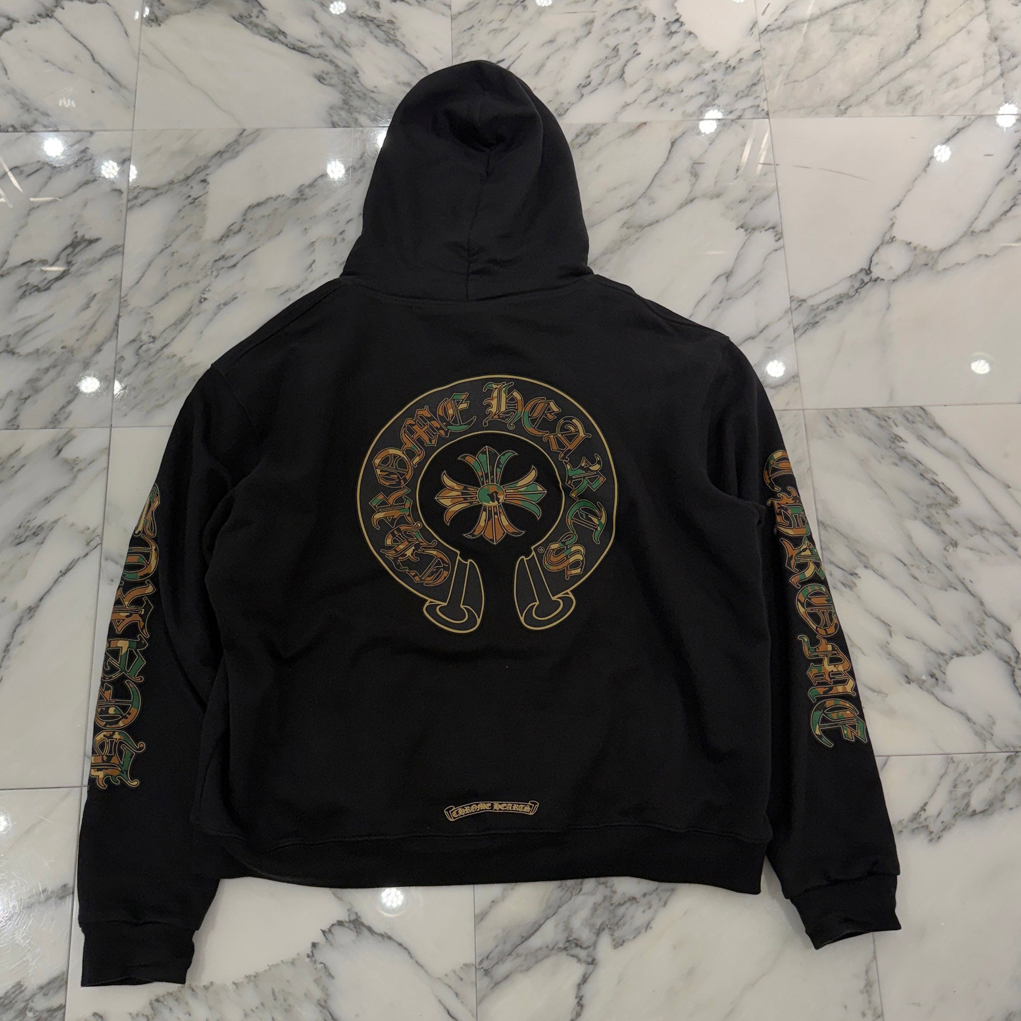 CHROME HEARTS Camo Horseshoe Thermal Zip Up Hoodie Size L クロムハーツ カモ ホースシュー サーマル ジップアップフーディ サイズL
