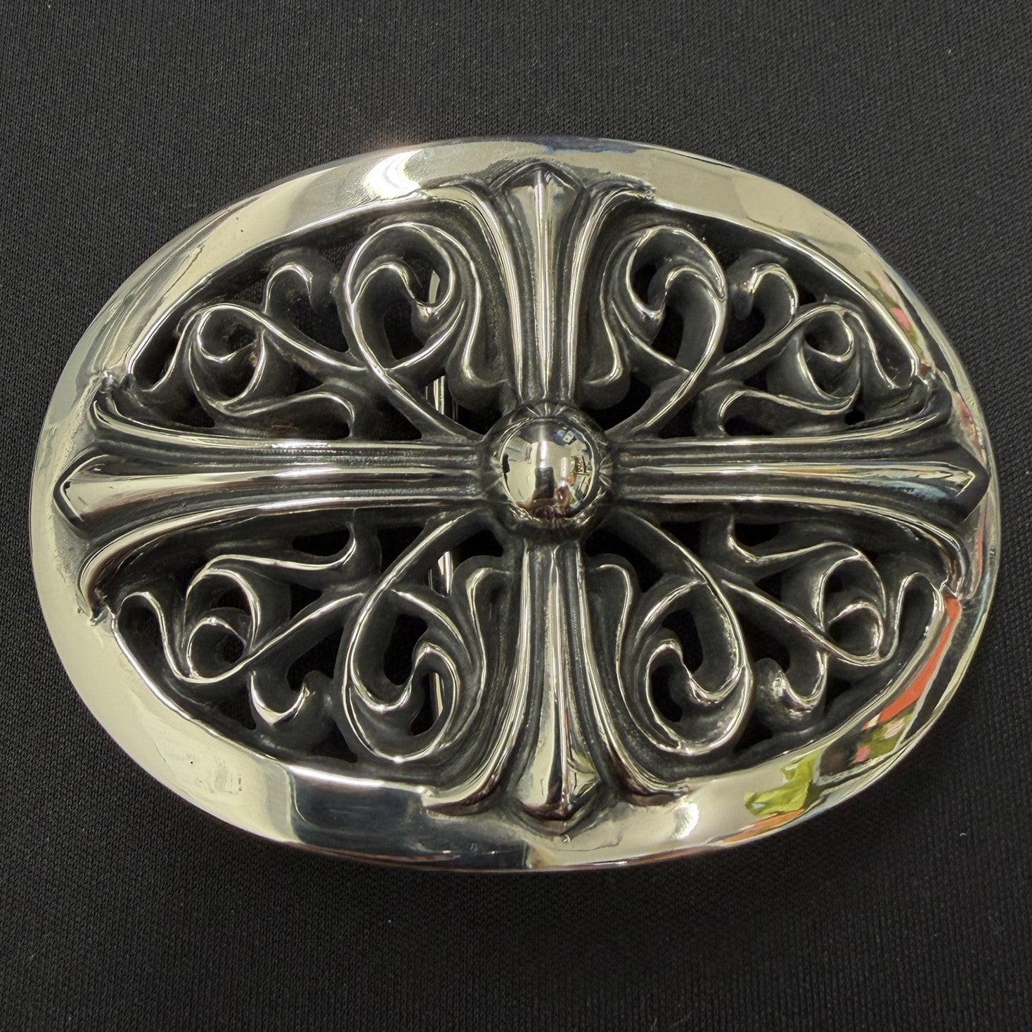 CHROME HEARTS Classic Oval Cross Buckle クロムハーツ クラシック オーバルクロス バックル シルバー925