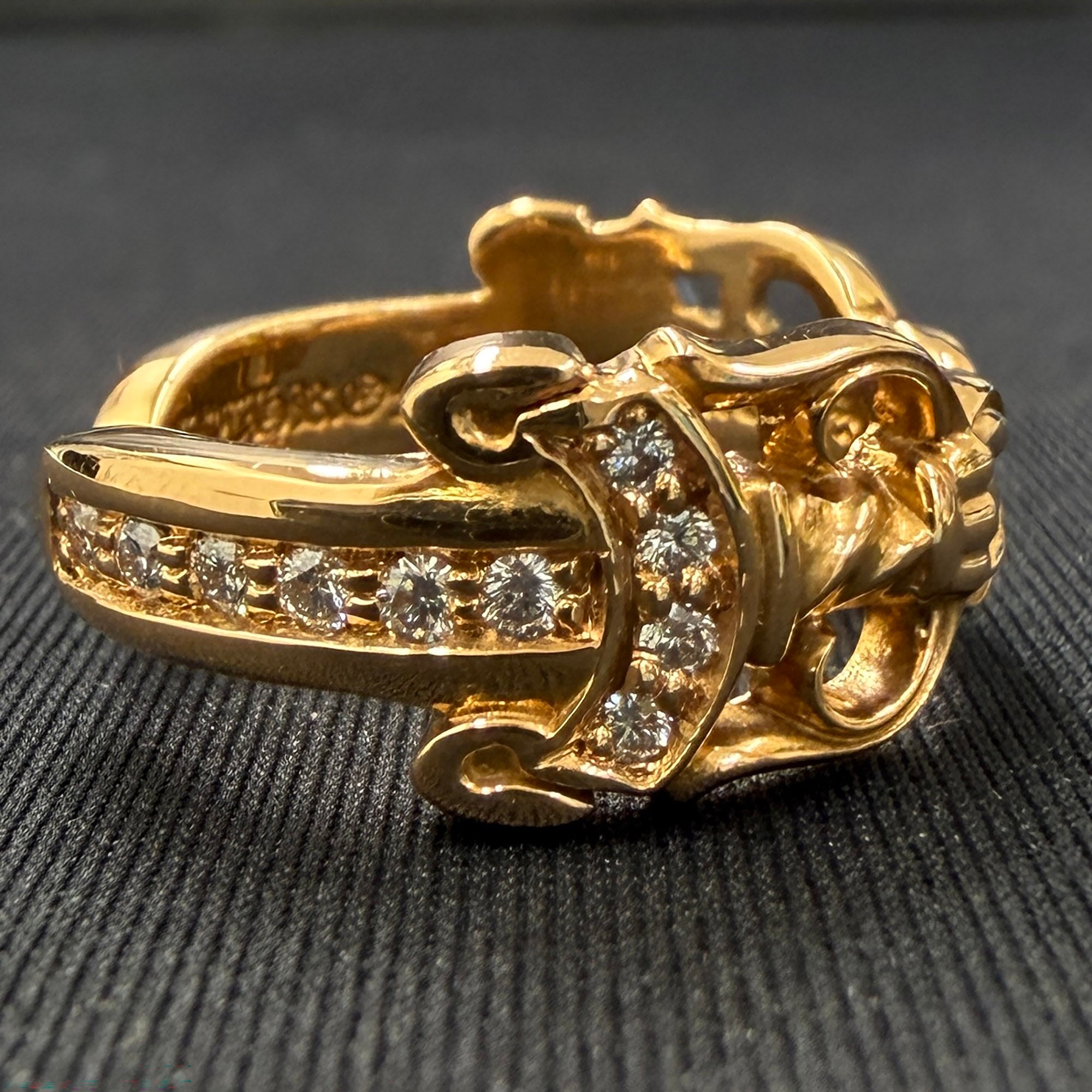 CHROME HEARTS 22K Open Double Dagger Ring Pave Diamond Size 約16号 クロムハーツ 22K オープンダブルダガーリング パヴェダイヤモンド サイズ約16号