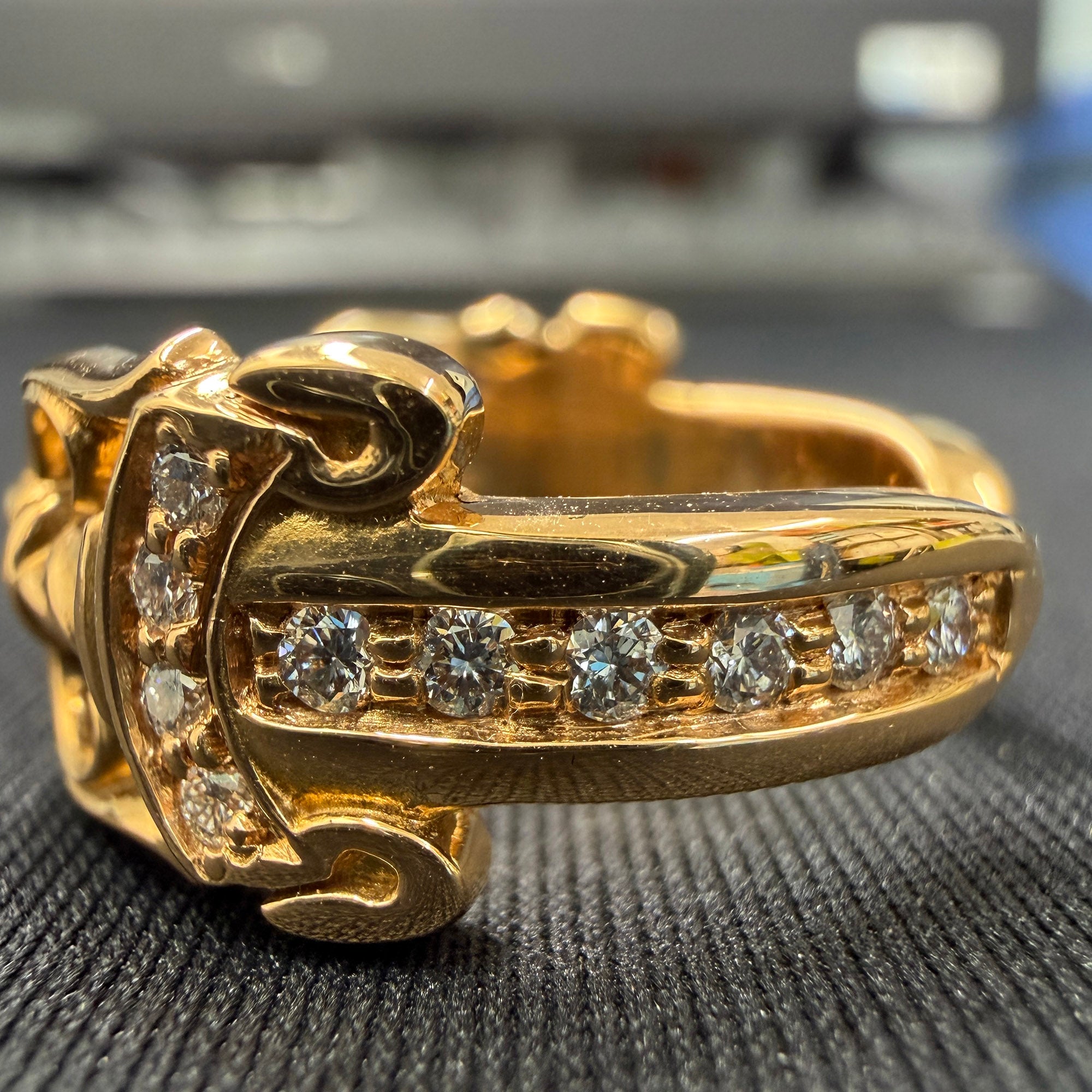 CHROME HEARTS 22K Open Double Dagger Ring Pave Diamond Size 約16号 クロムハーツ 22K オープンダブルダガーリング パヴェダイヤモンド サイズ約16号