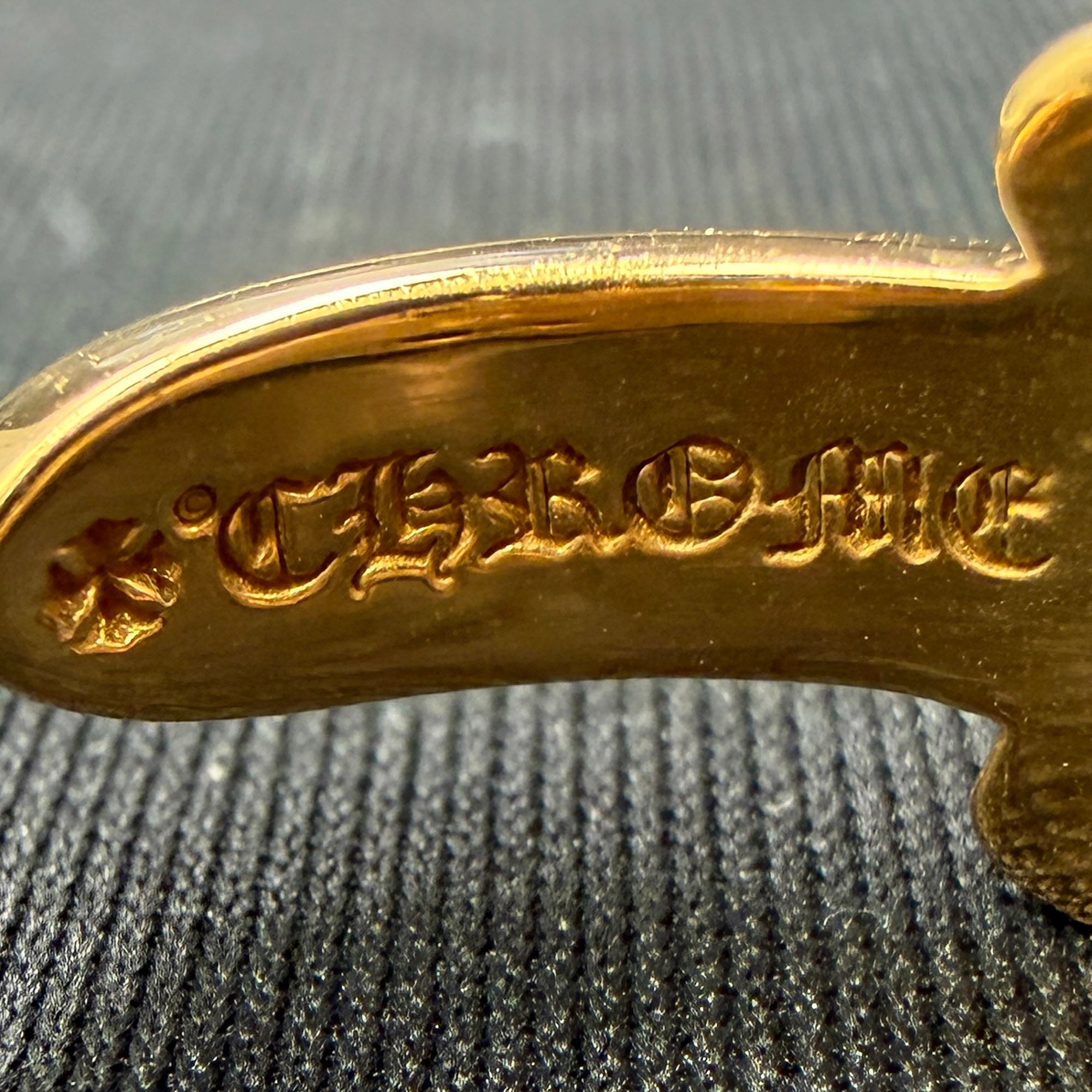 CHROME HEARTS 22K Open Double Dagger Ring Pave Diamond Size 約16号
