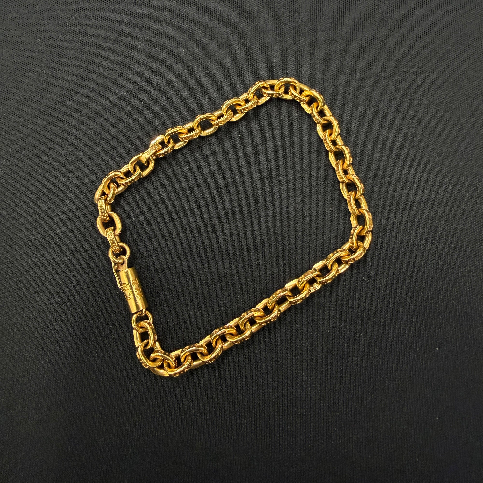 CHROME HEARTS 22K PAPER CHAIN BRACELET Size 7 Inch クロムハーツ 22K ペーパー チェーン ブレスレット サイズ7インチ