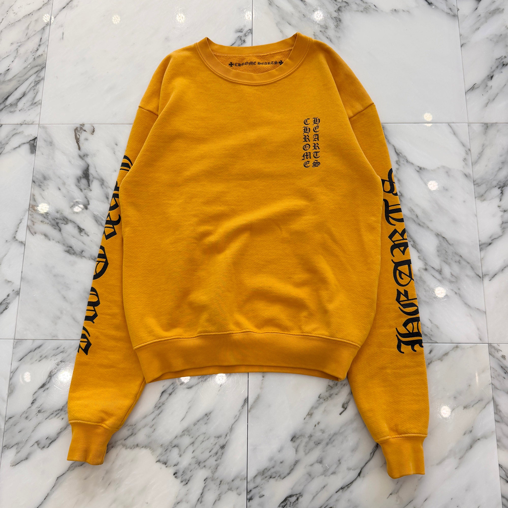 CHROME HEARTS Masterd Yellow Vertical Logo Sweat Shirt Size XS クロムハーツ ヴァーティカルロゴ スウェットシャツ サイズXS