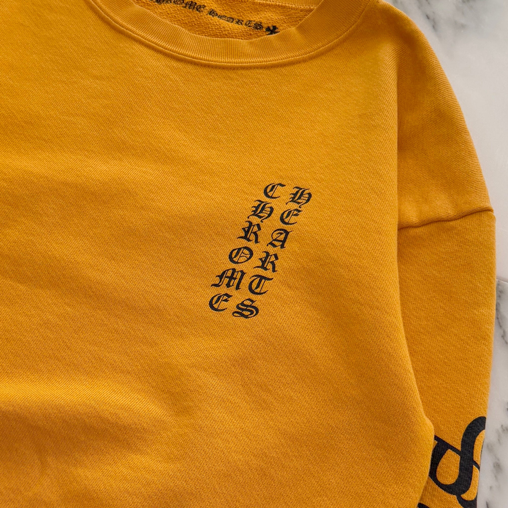 CHROME HEARTS Masterd Yellow Vertical Logo Sweat Shirt Size XS クロムハーツ ヴァーティカルロゴ スウェットシャツ サイズXS