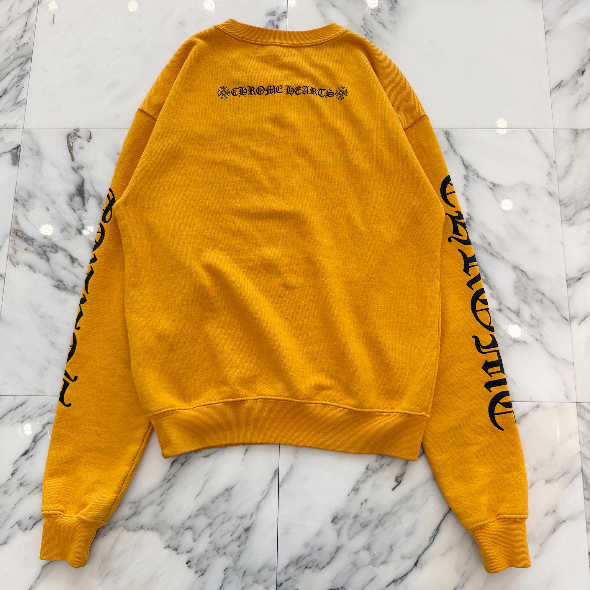CHROME HEARTS Masterd Yellow Vertical Logo Sweat Shirt Size XS クロムハーツ ヴァーティカルロゴ スウェットシャツ サイズXS
