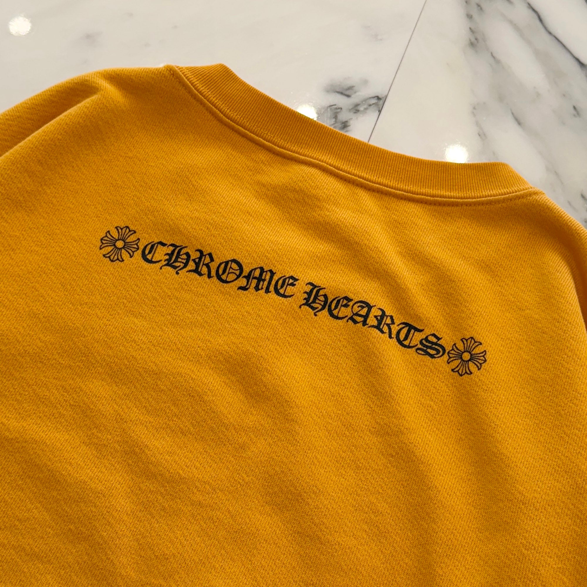 CHROME HEARTS Masterd Yellow Vertical Logo Sweat Shirt Size XS クロムハーツ ヴァーティカルロゴ スウェットシャツ サイズXS