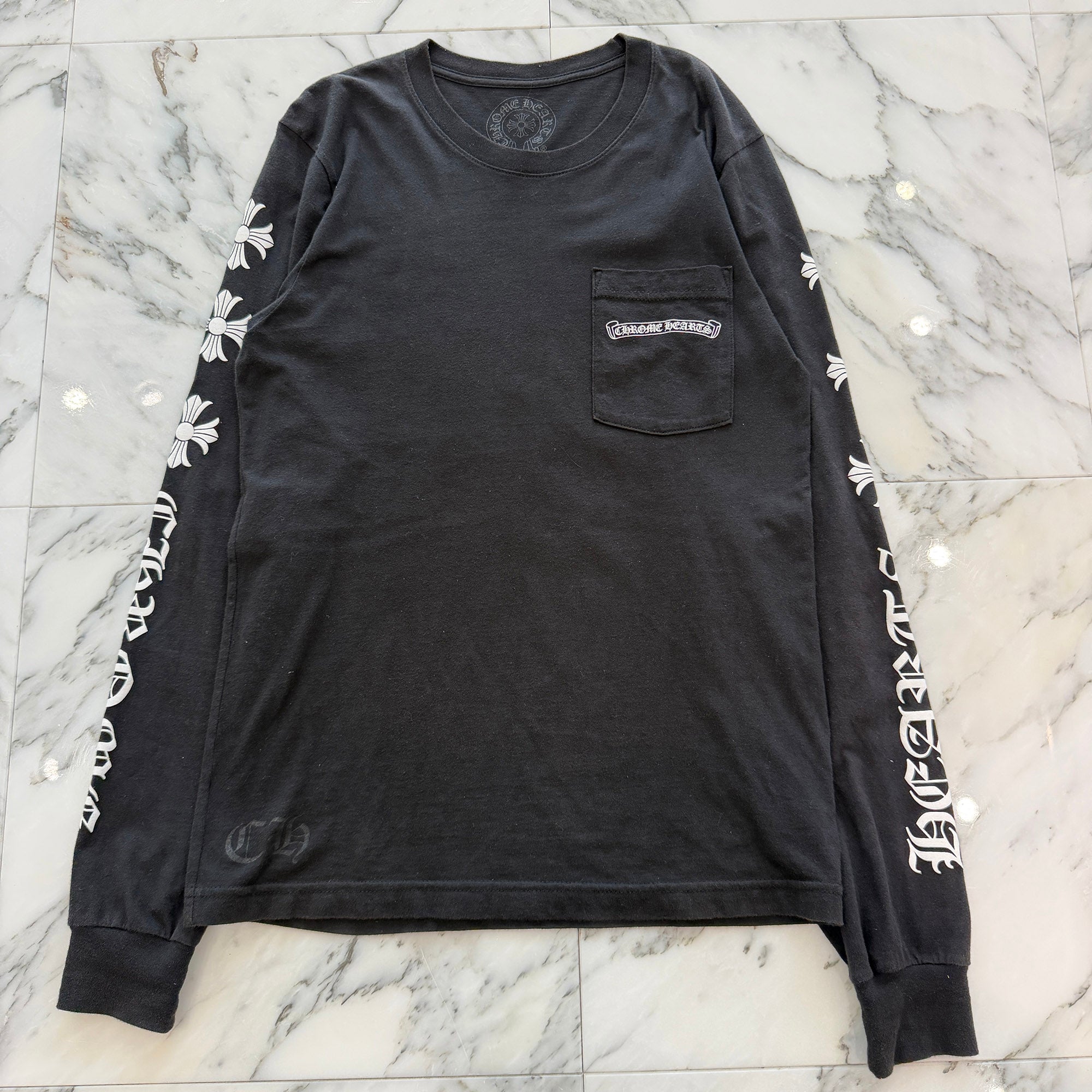 CHROME HEARTS Scroll Logo Arm CH Plus Long Sleeve Tee Size S クロムハーツ スクロールロゴ アーム CHプラス ロングスリーブTシャツ サイズS