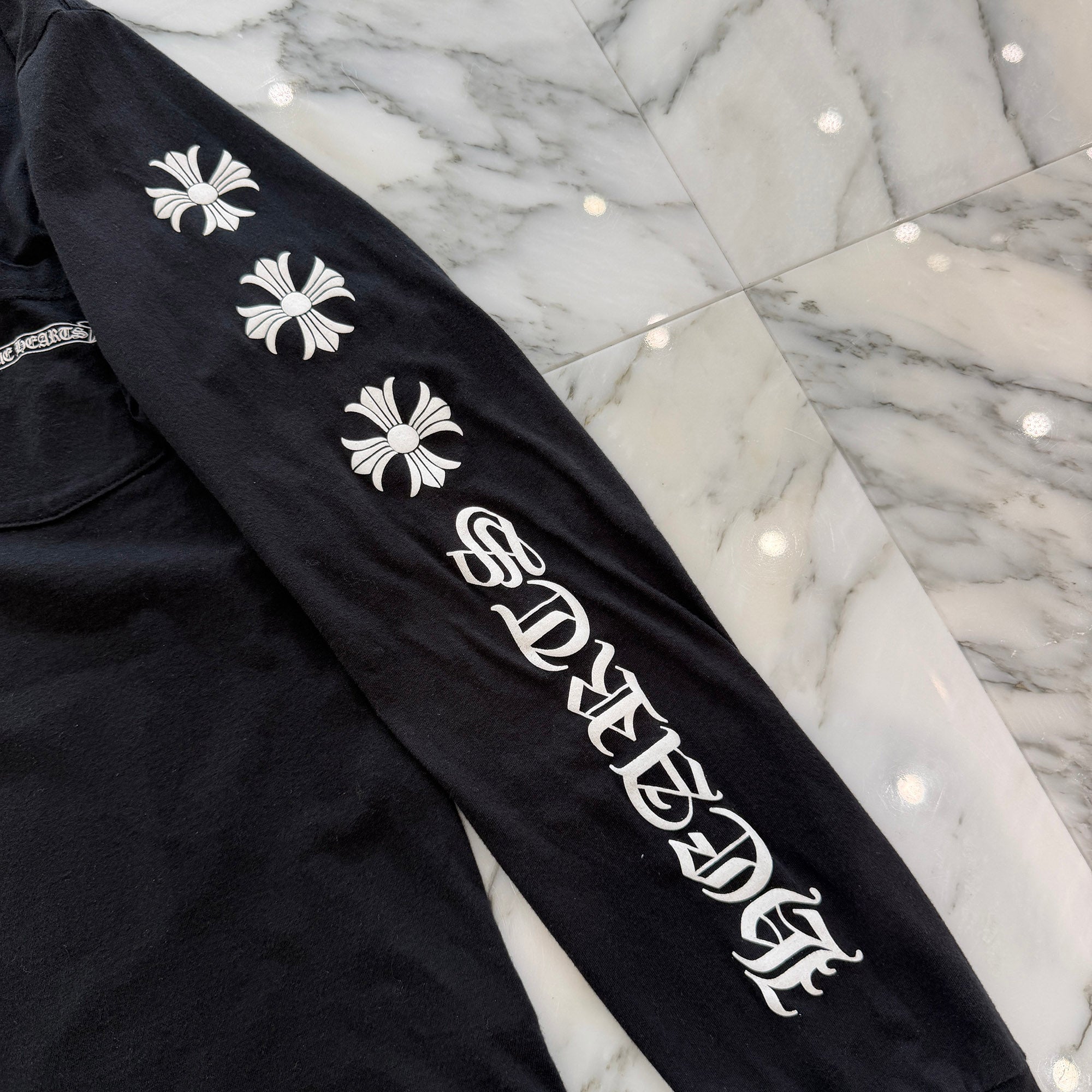 CHROME HEARTS Scroll Logo Arm CH Plus Long Sleeve Tee Size S クロムハーツ スクロールロゴ アーム CHプラス ロングスリーブTシャツ サイズS