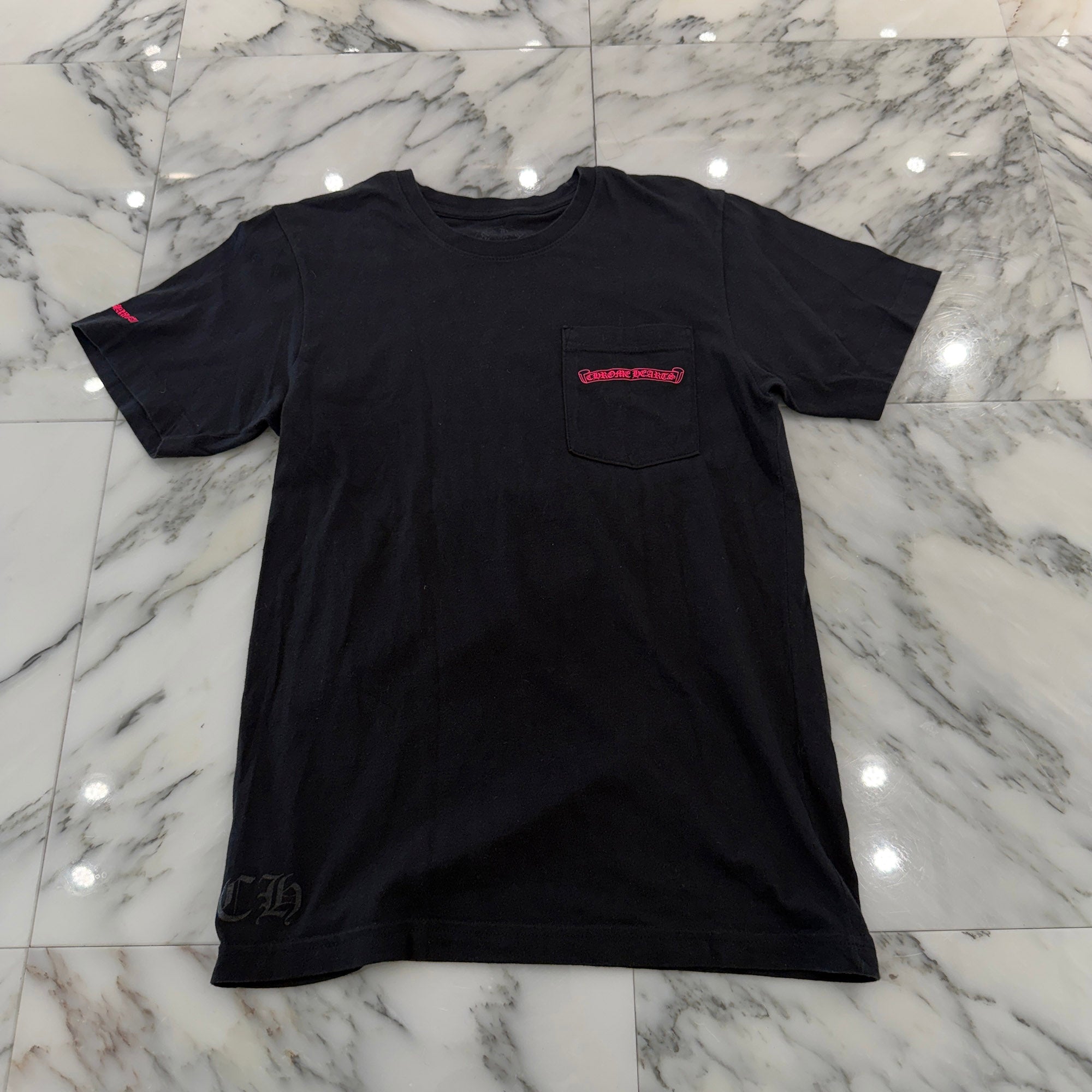CHROME HEARTS Pink Made in Hollywood Vertical Logo Tee Size S クロムハーツ ピンク メイドインハリウッド ヴァーティカルロゴ Tシャツ サイズS