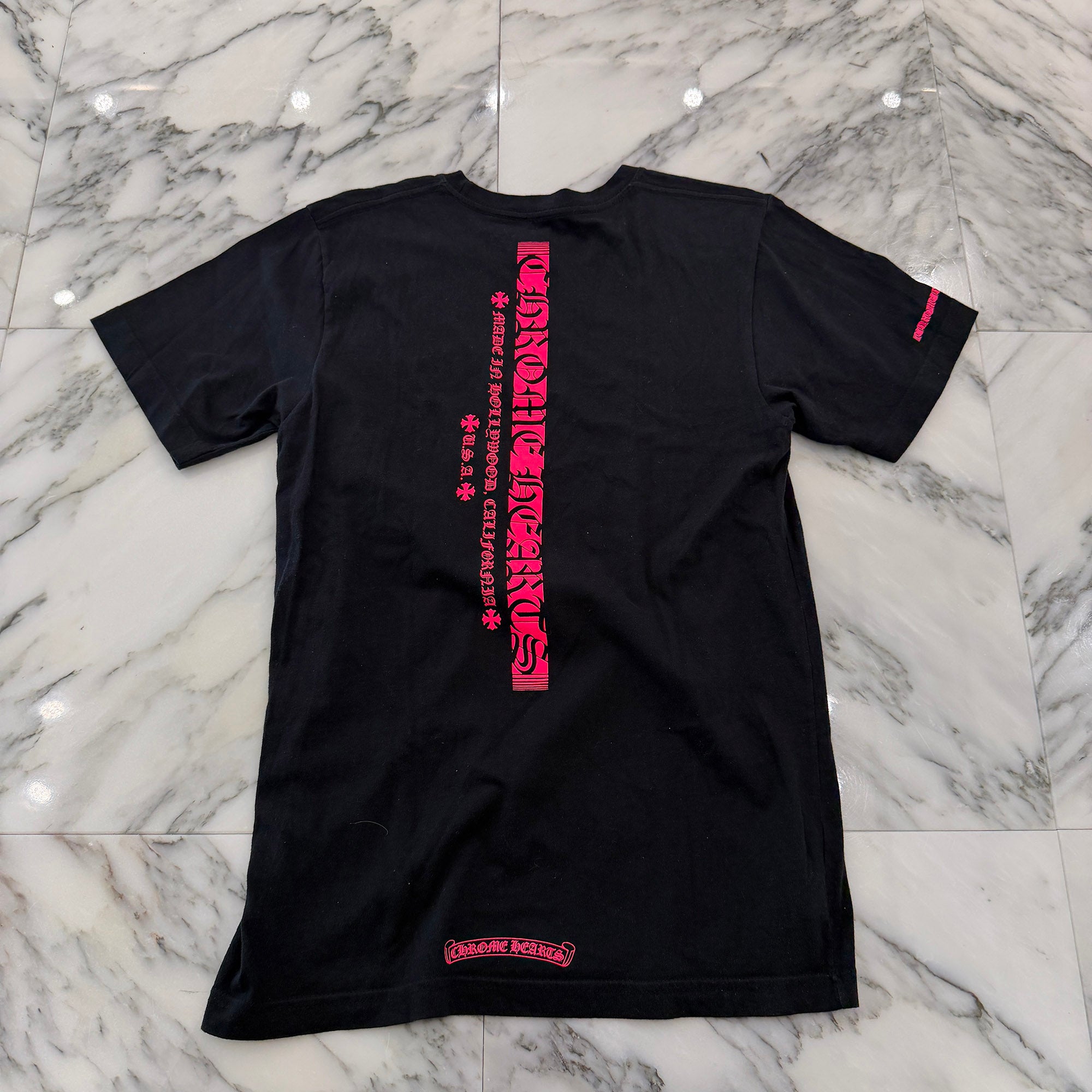 CHROME HEARTS Pink Made in Hollywood Vertical Logo Tee Size S クロムハーツ ピンク メイドインハリウッド ヴァーティカルロゴ Tシャツ サイズS