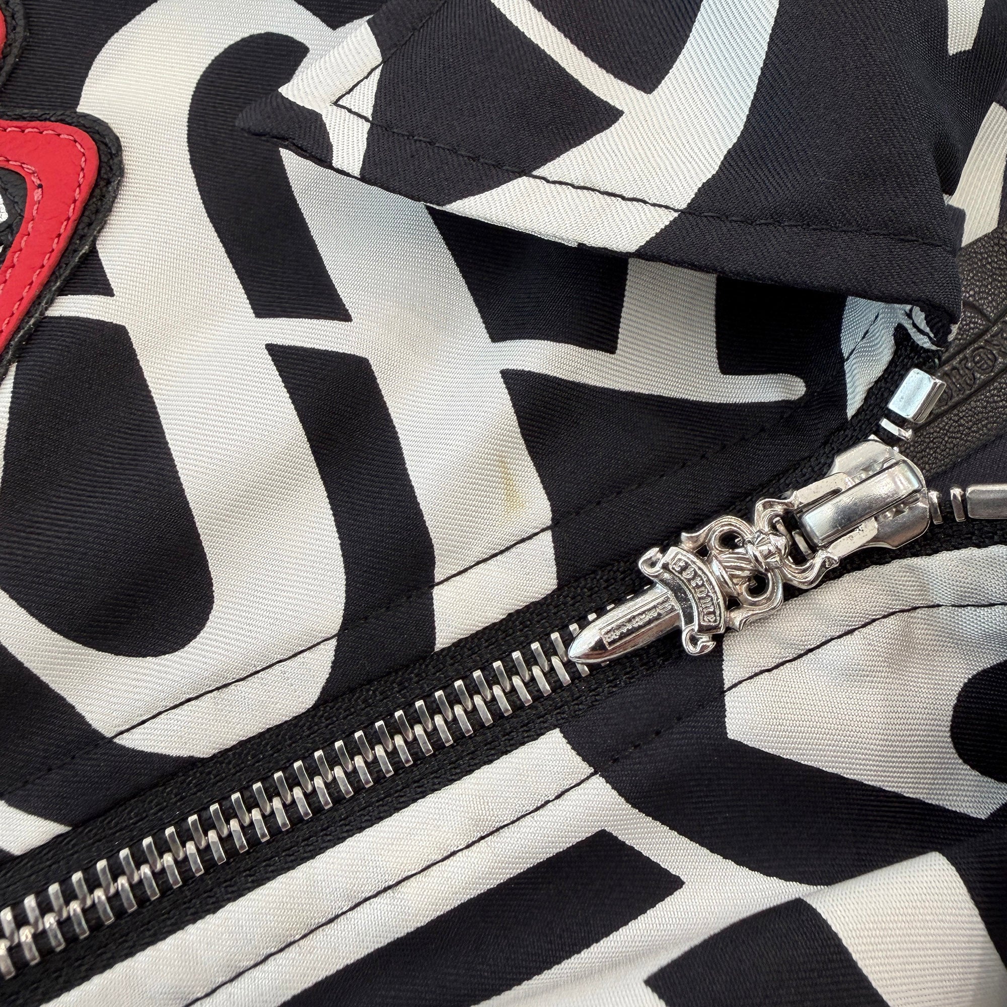 CHROME HEARTS × MATTYBOY Y NOT Chomper Leather Patch Pattern Zip Up Mini Dress Size S クロムハーツ×マッティボーイ ワイノット チョンパー レザー パッチ 総柄 ジップアップ ミニドレス サイズS