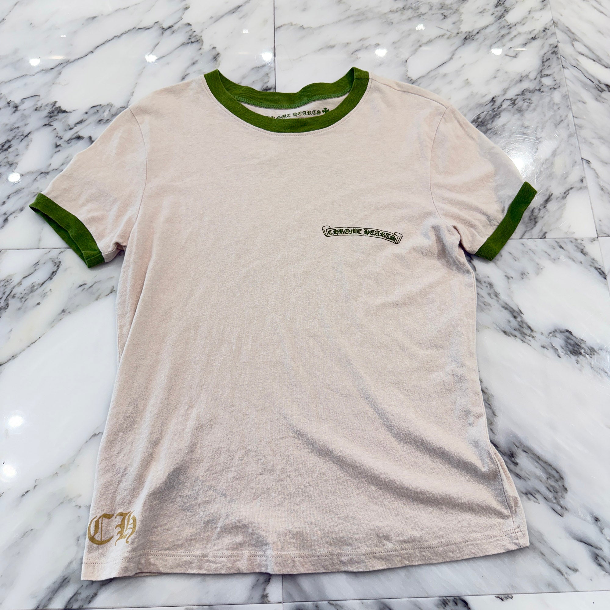 CHROME HEARTS Back Horseshoe Print Ringer Tee Size M クロムハーツ バックホースシュープリント リンガーTシャツ サイズM