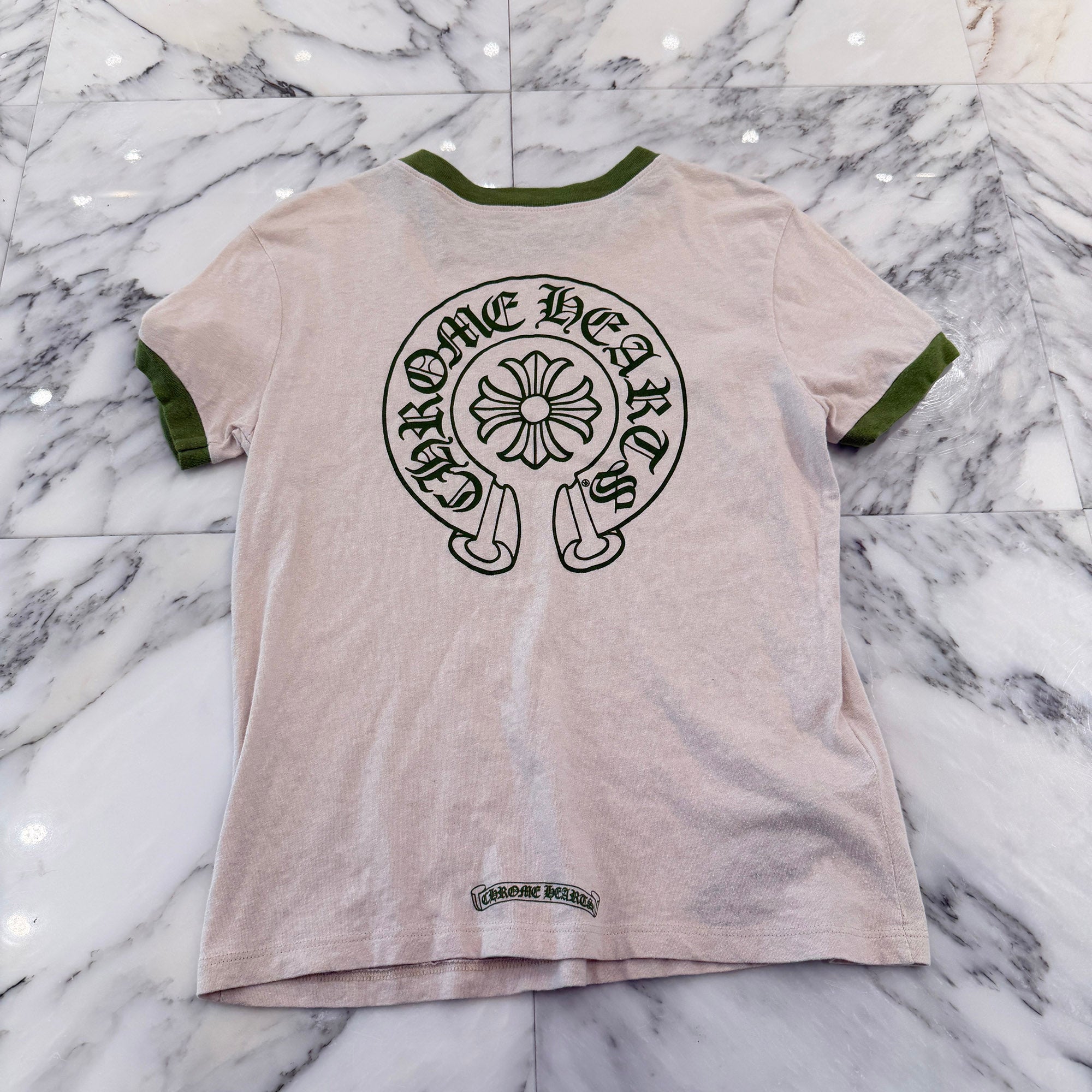 CHROME HEARTS Back Horseshoe Print Ringer Tee Size M クロムハーツ バックホースシュープリント リンガーTシャツ サイズM