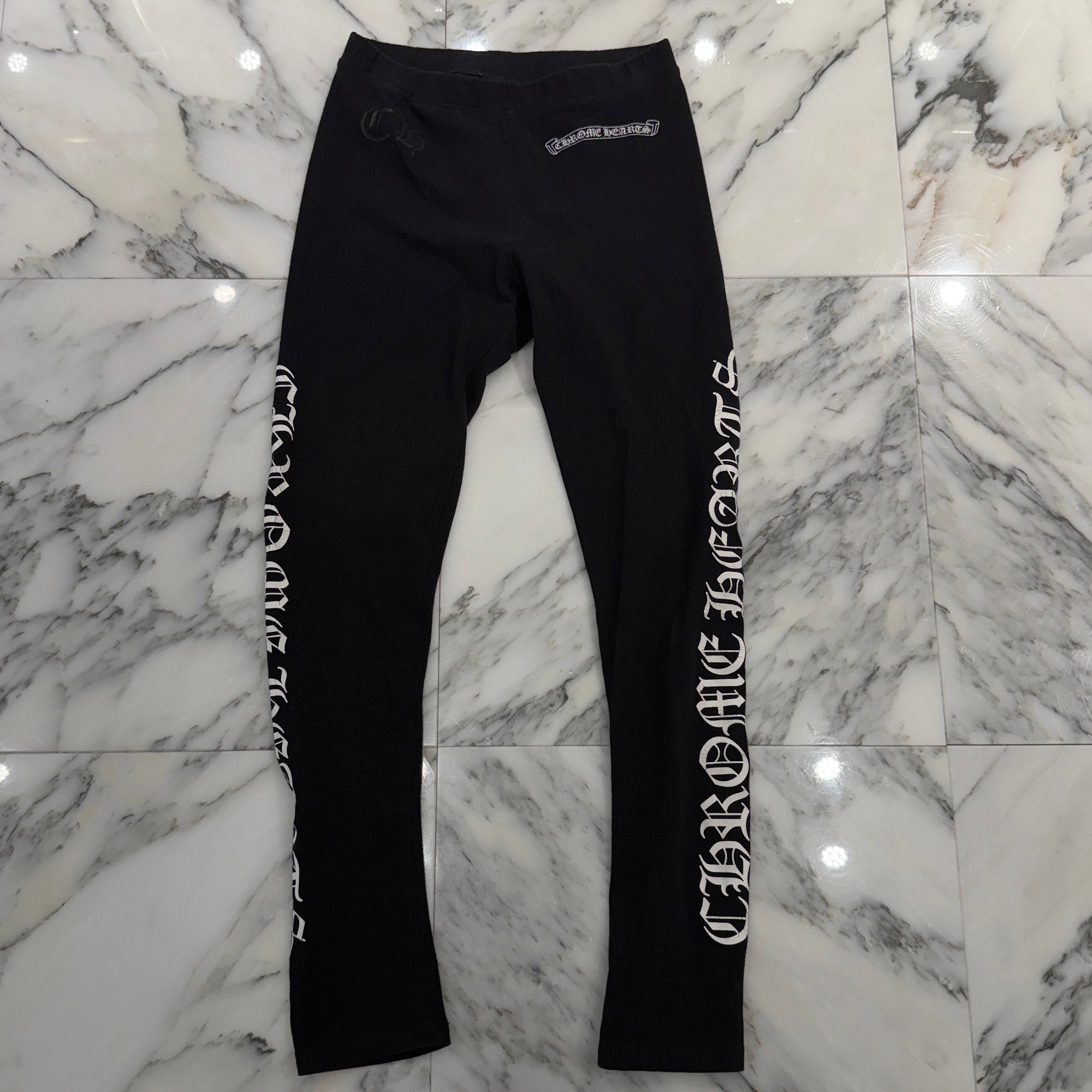 CHROME HEARTS Scroll Side Logo Sweat Leggings Size S クロムハーツ スクロール サイドロゴ レギンス サイズS