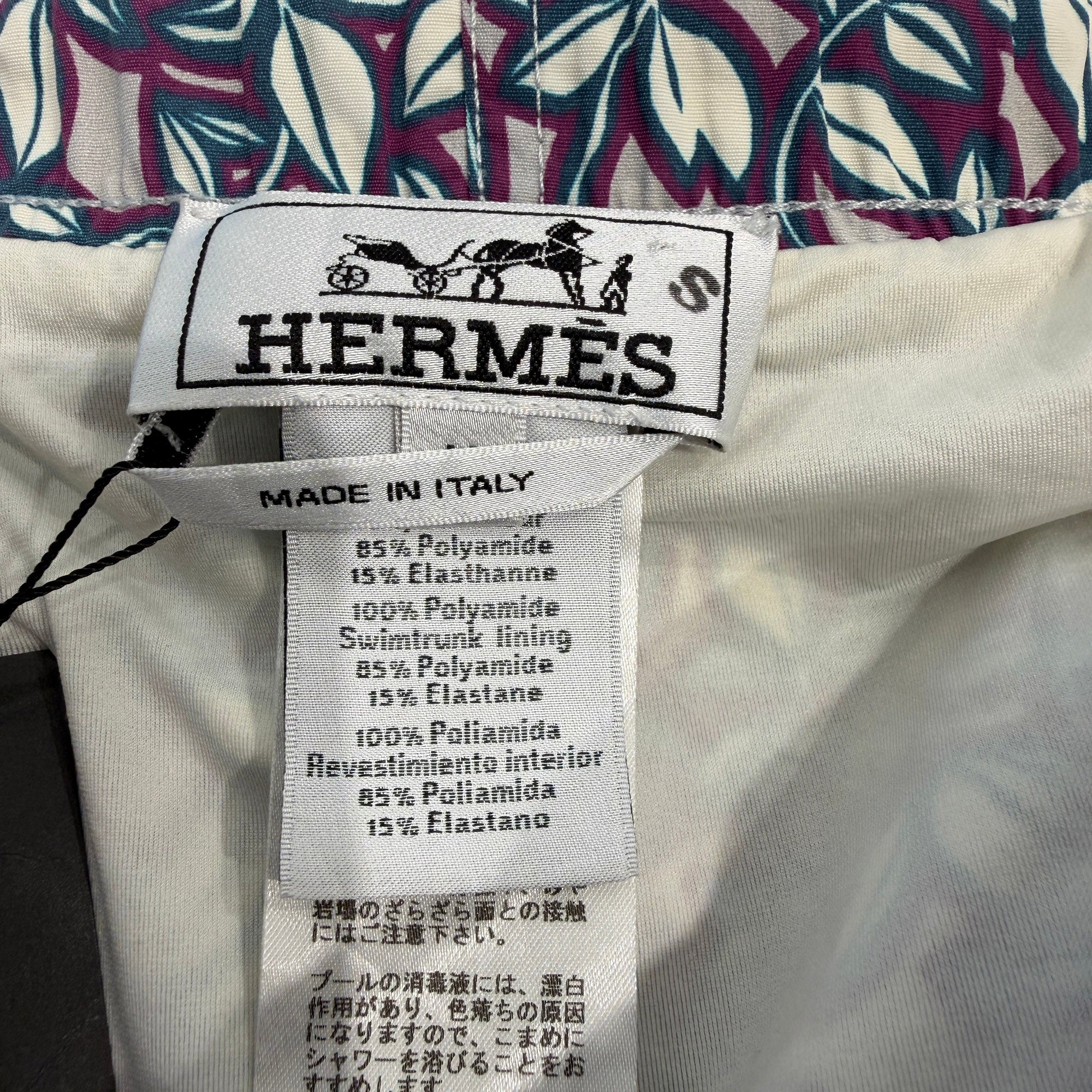 HERMES All Over Leaf Print Swim Shorts Size M エルメス リーフ総柄 スイムショーツ サイズM