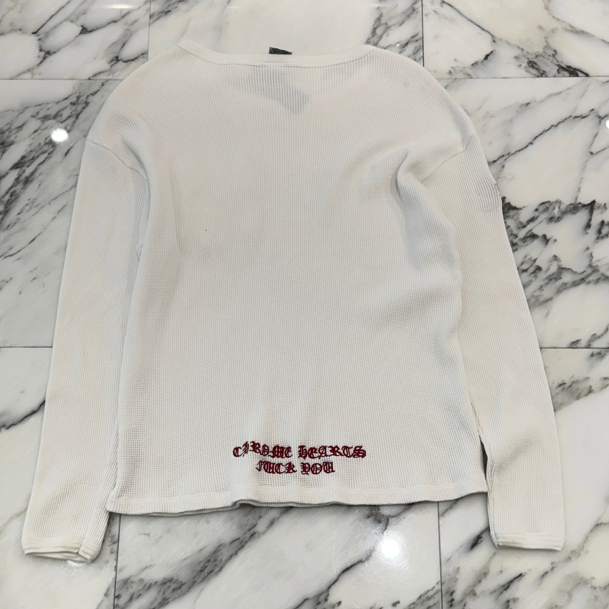CHROME HEARTS Vine Dagger FUCK YOU Embroidery Thermal Long Sleeve Tee Size L クロムハーツ ヴァインダガー ファックユー刺繍 サーマル ロングスリーグ Tシャツ サイズL