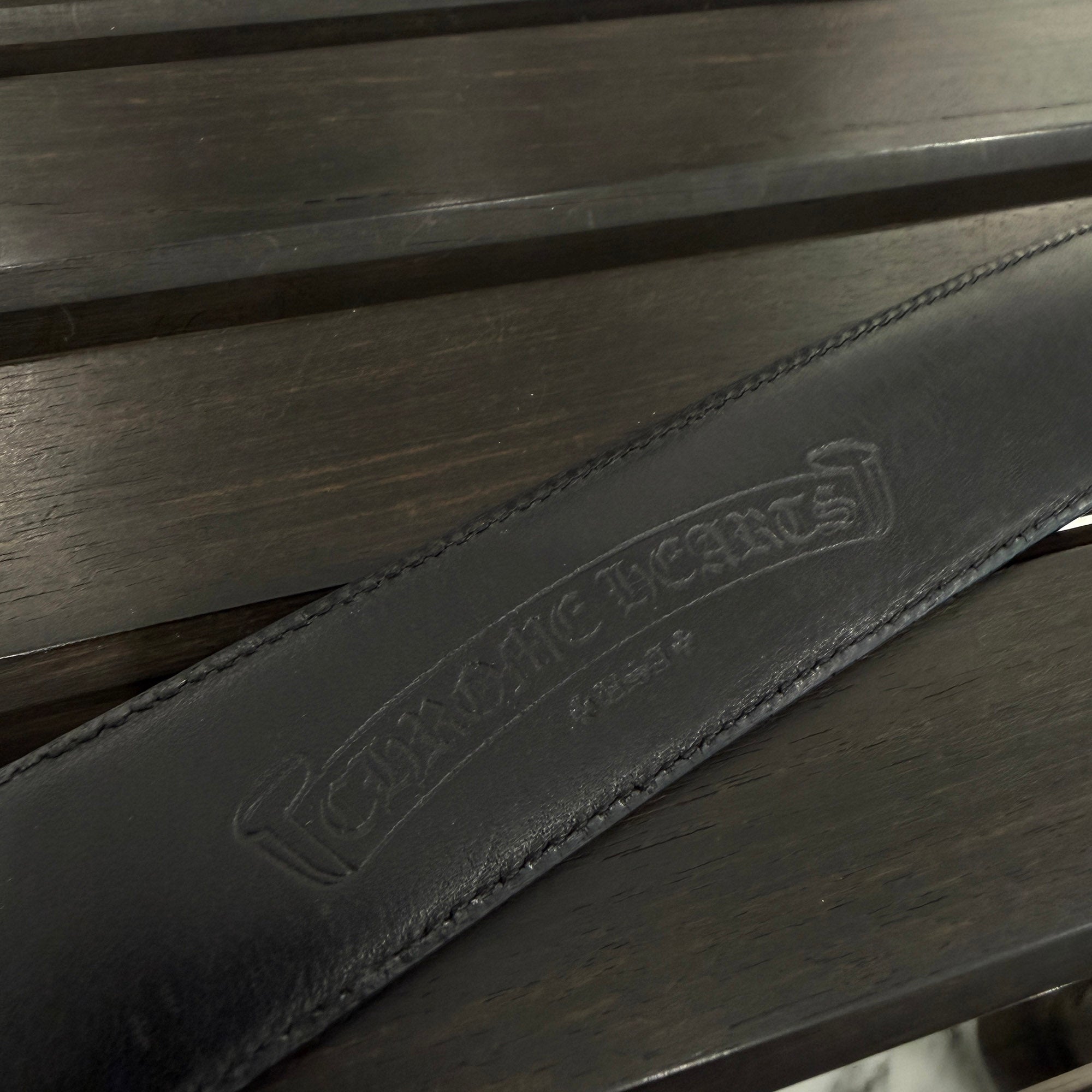 CHROME HEARTS 1.5 STRAP Horseshoe Rivet Leather Belt Size 36 クロムハーツ 1.5ストラップ ホースシューリベット レザーベルト サイズ36