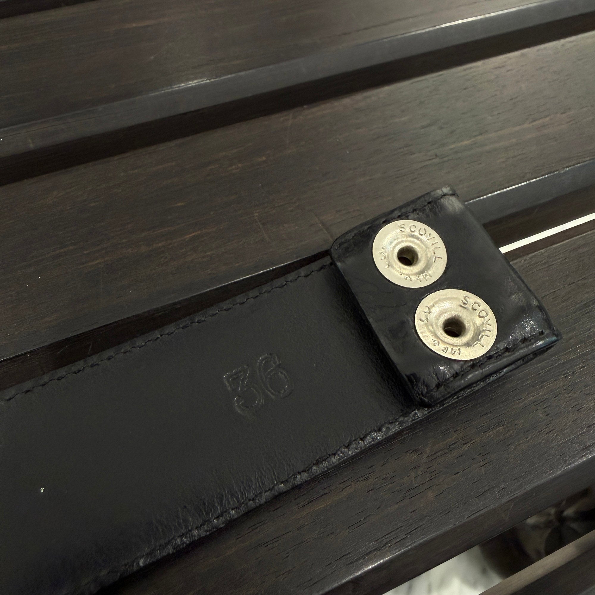 CHROME HEARTS 1.5 STRAP Horseshoe Rivet Leather Belt Size 36 クロムハーツ 1.5ストラップ ホースシューリベット レザーベルト サイズ36