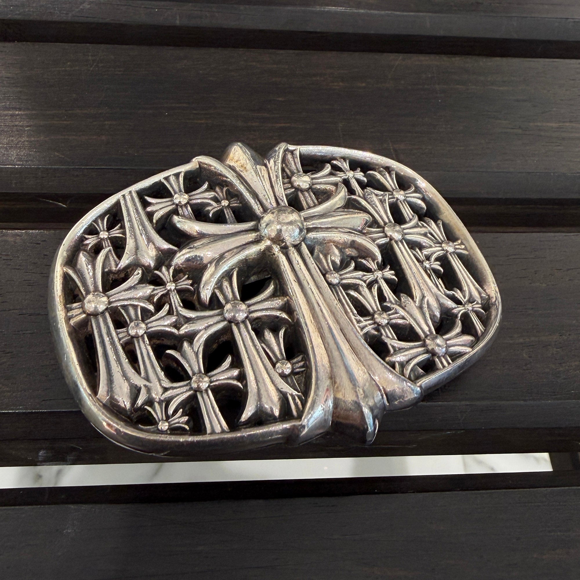 CHROME HEARTS 1.5 Cemetery Cross Silver Buckle クロムハーツ 1.5