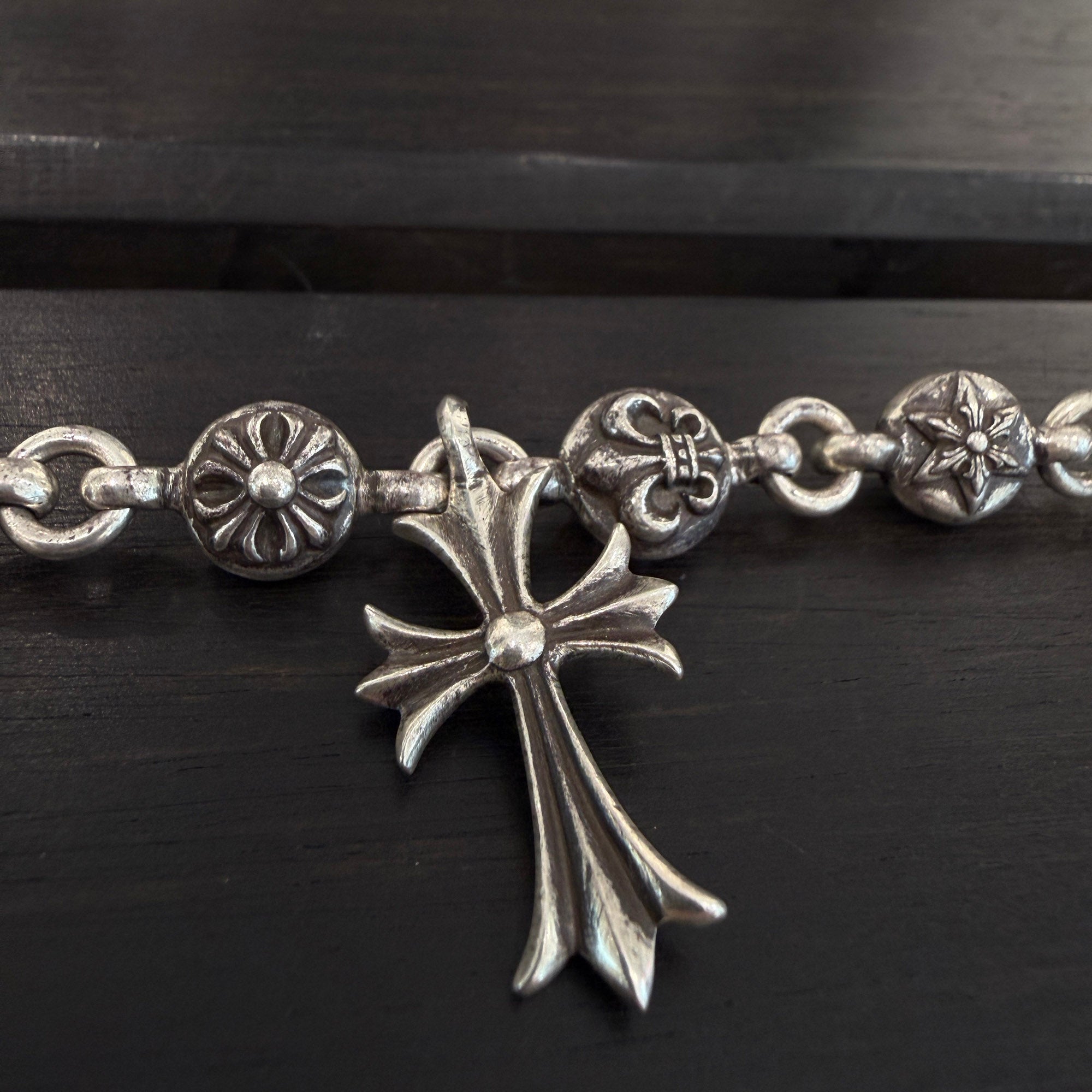CHROME HEARTS Multi Ball Bracelet With TINY CH Cross Size 12 LINK クロムハーツ マルチボール ブレスレット ウィズ タイニーCHクロス サイズ12リンク