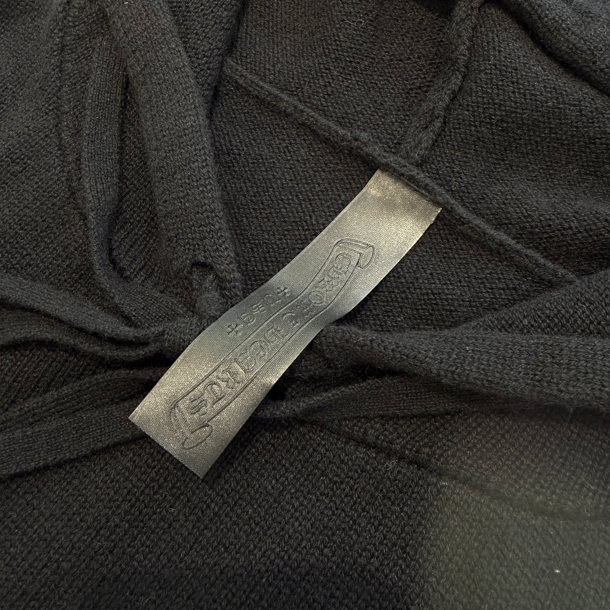 CHROME HEARTS Y NOT Leather Cross Patch Cashmere Knit Pullover