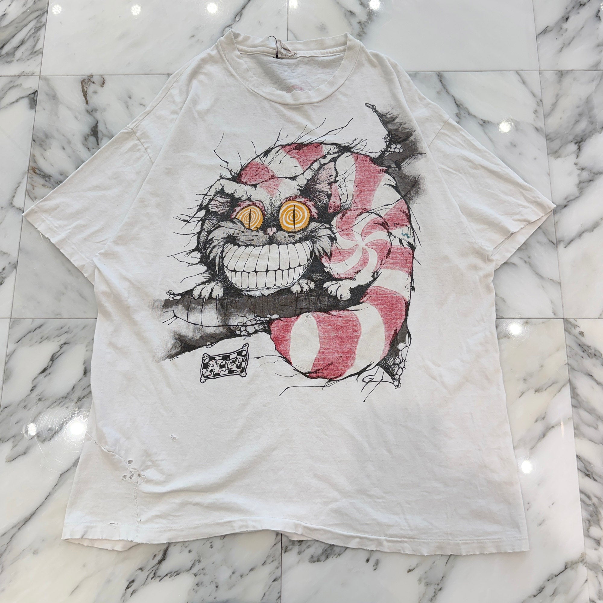 Vintage 90's Alice In Wondrland "We're All Mad Here" Cheshire Cat ANDAZUA S/S Tee Size XL ヴィンテージ 90's チェシャ猫 "ウィア オール マッド ヒア" アンダジア社製Tシャツ サイズXL
