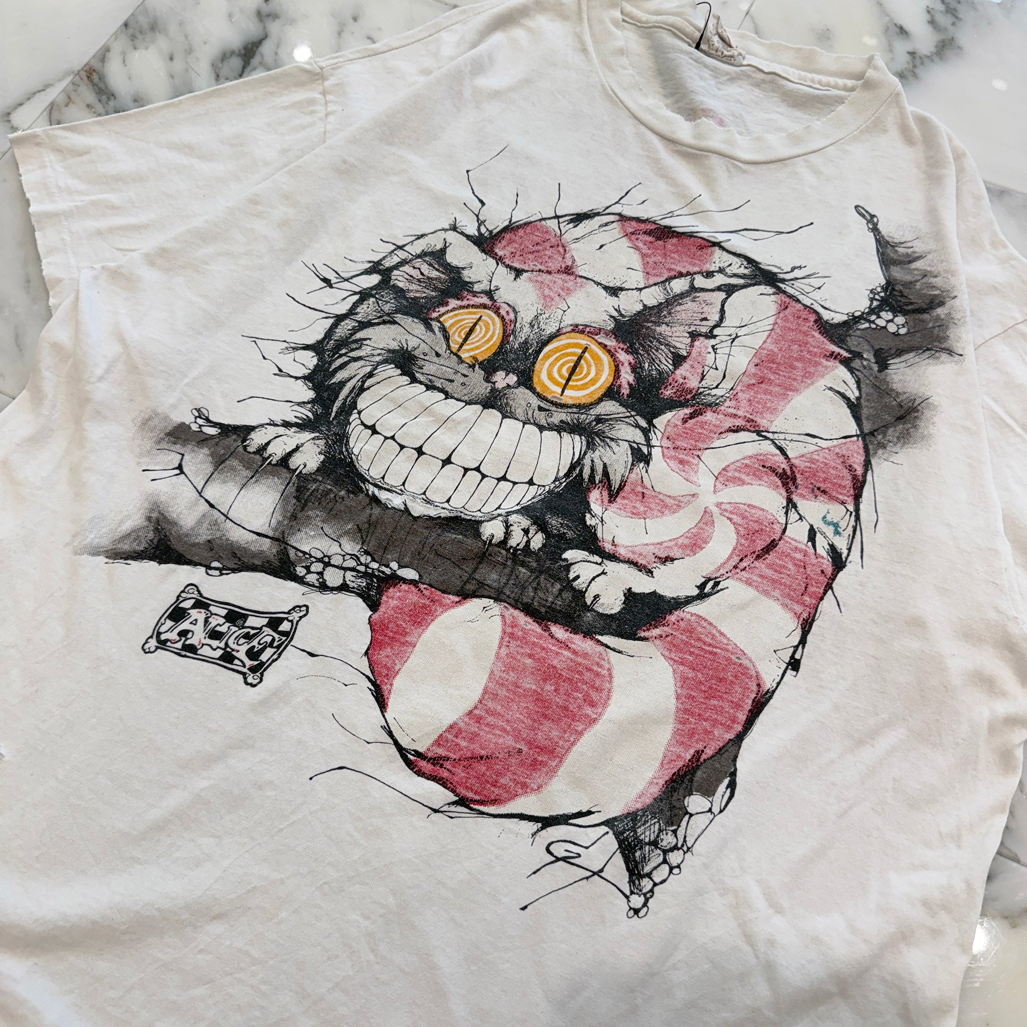 Vintage 90's Alice In Wondrland "We're All Mad Here" Cheshire Cat ANDAZUA S/S Tee Size XL ヴィンテージ 90's チェシャ猫 "ウィア オール マッド ヒア" アンダジア社製Tシャツ サイズXL