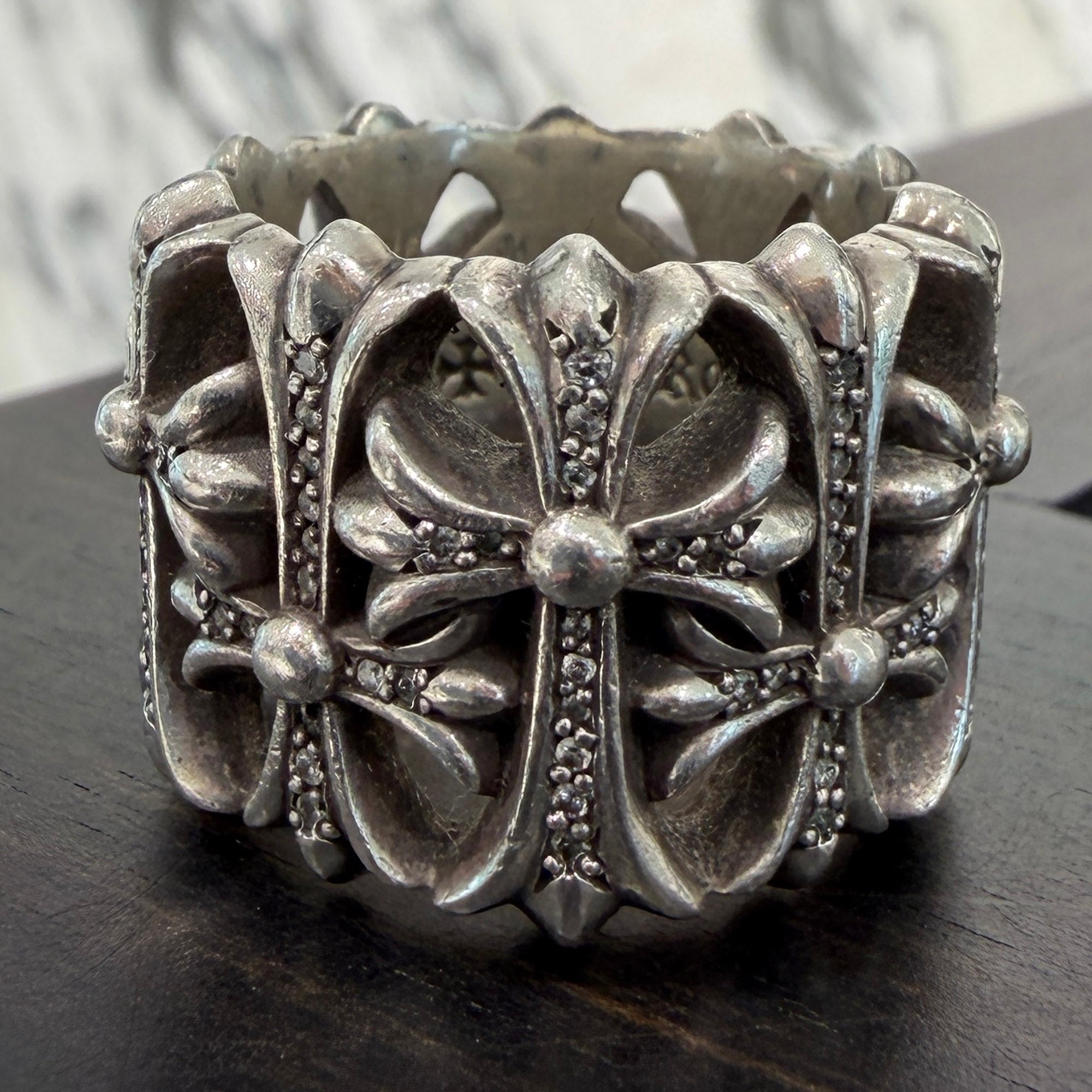 CHROME HEARTS Cemetery Cross Ring Pave Diamond Size 20.5号 クロムハーツ セメタリークロスリング パヴェダイヤモンド サイズ20.5号